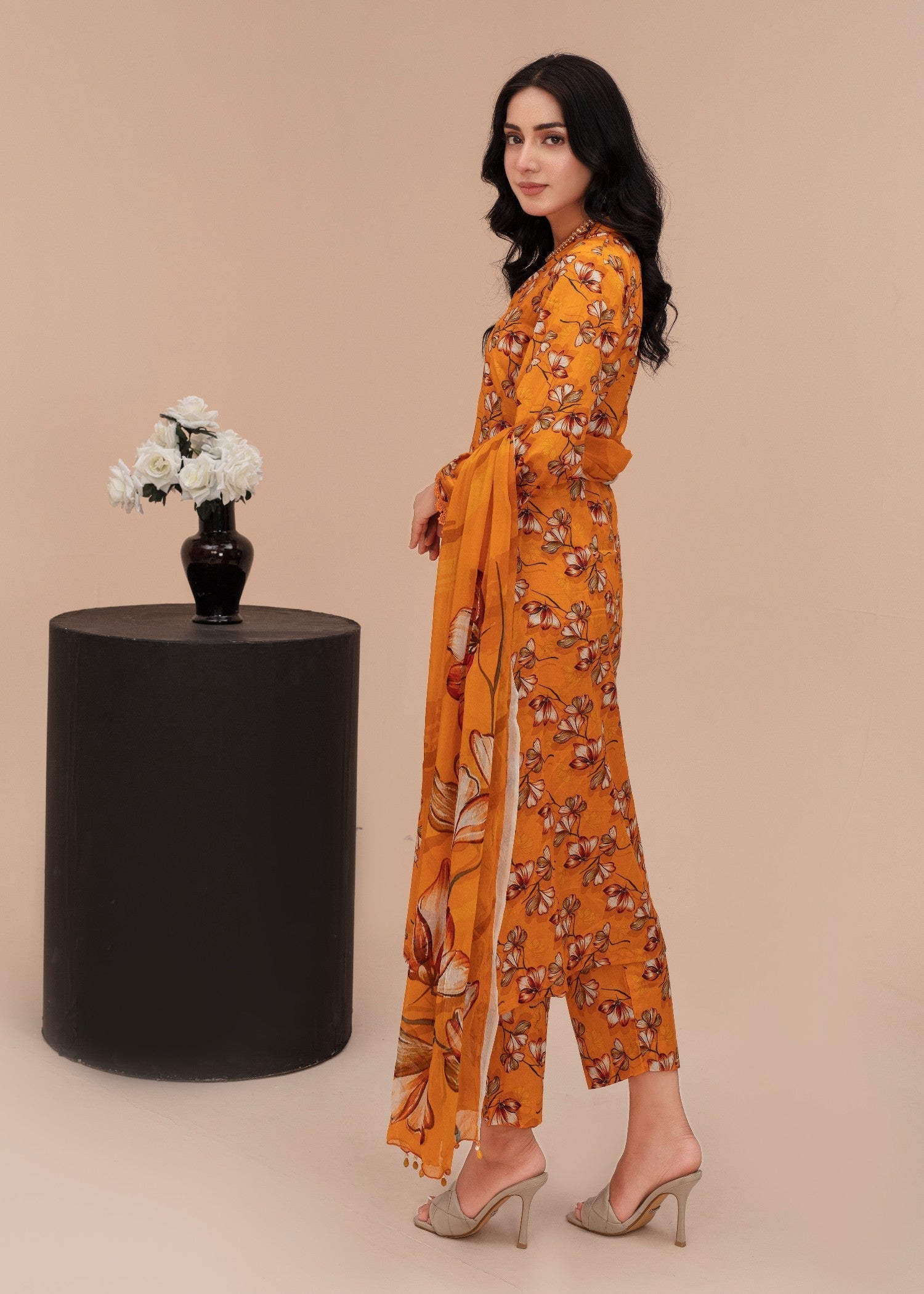 Ayeza Collection Orange Kurta Set 03 Women 3pcs