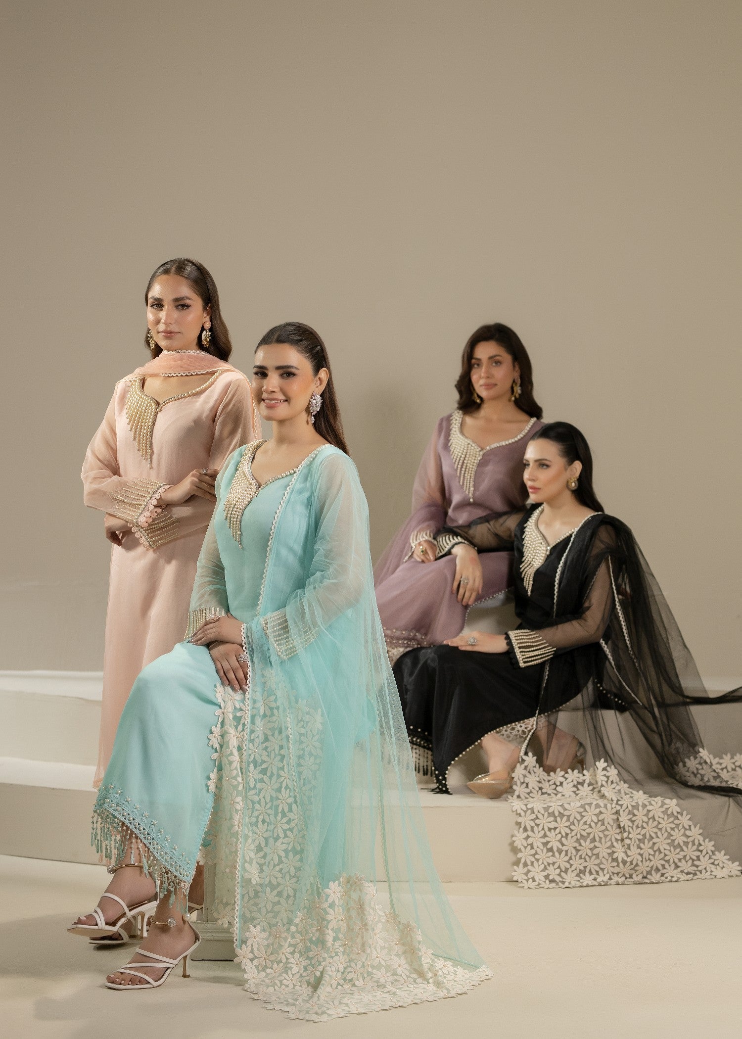 Khuda Baksh Creations Z 305 Pink Women 4pcs