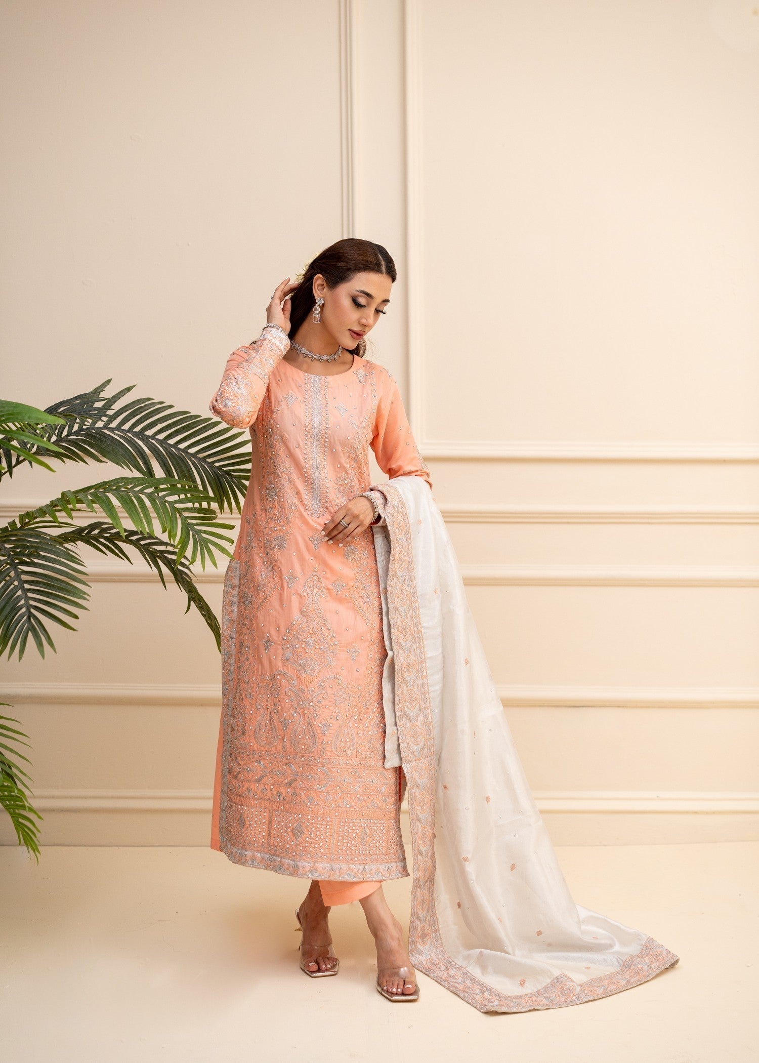 Alyssa Light salmon suit ALL406 Women 3pcs