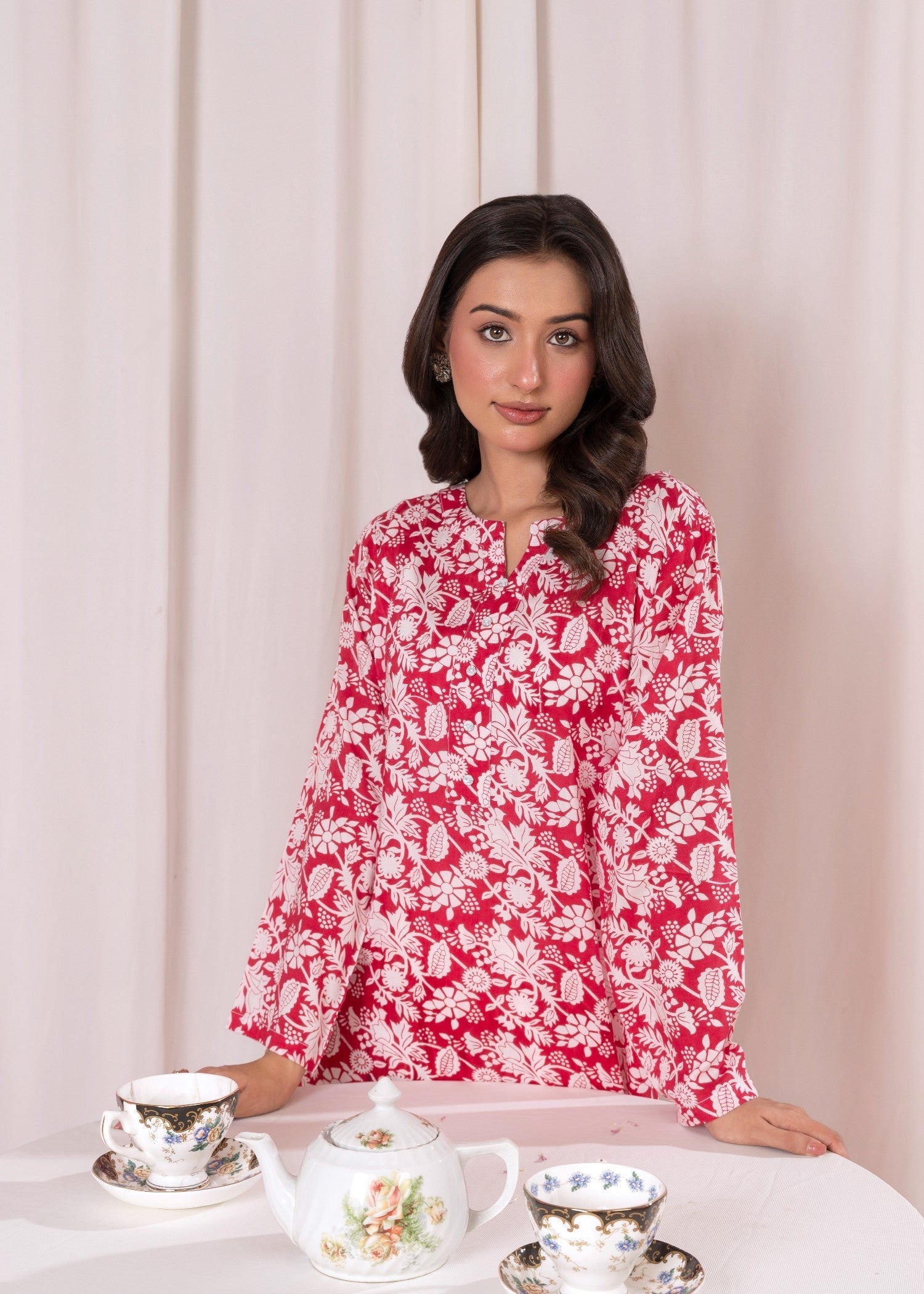 Laal Kurti Printed Kurta Set D116 Women 2pcs