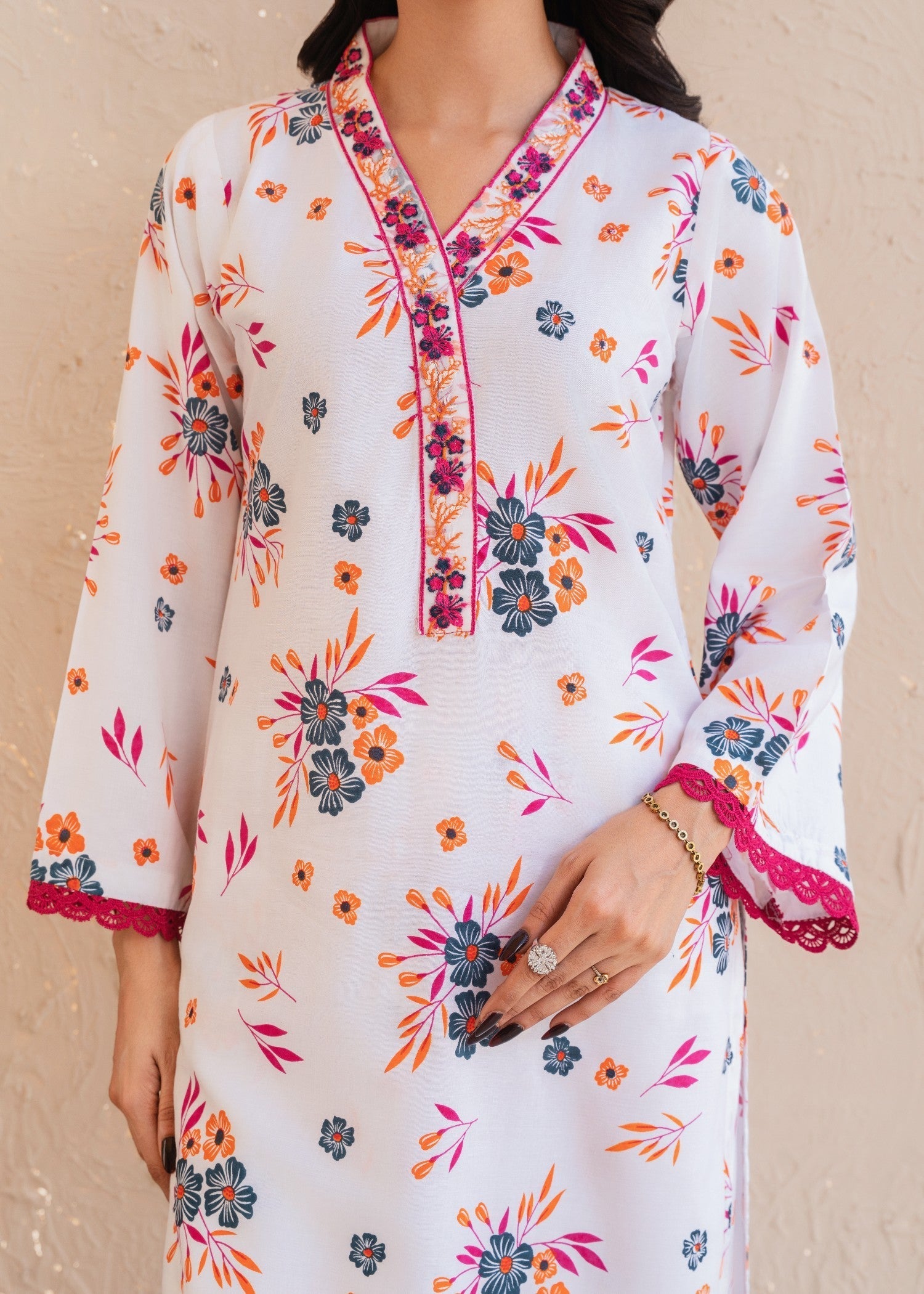 Tehzeeb Libas WHITE ELEGANCE EMBROIDERED Women 2pcs