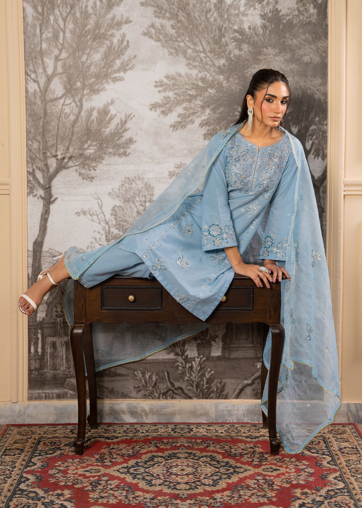 Zahab By M Moonlight Mist Women 3pcs