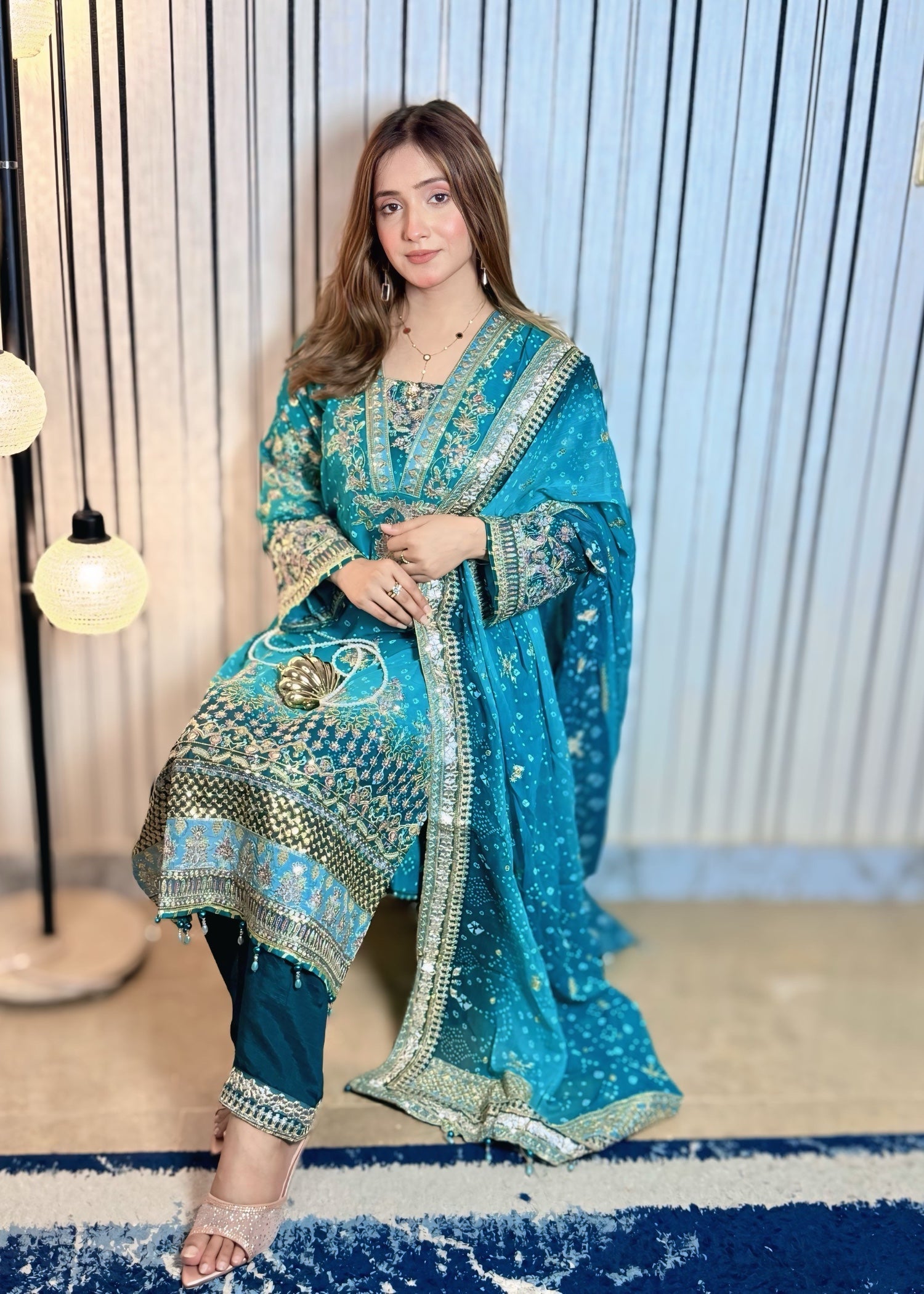 Suits By Sadia Aqua teal Women 3pcs