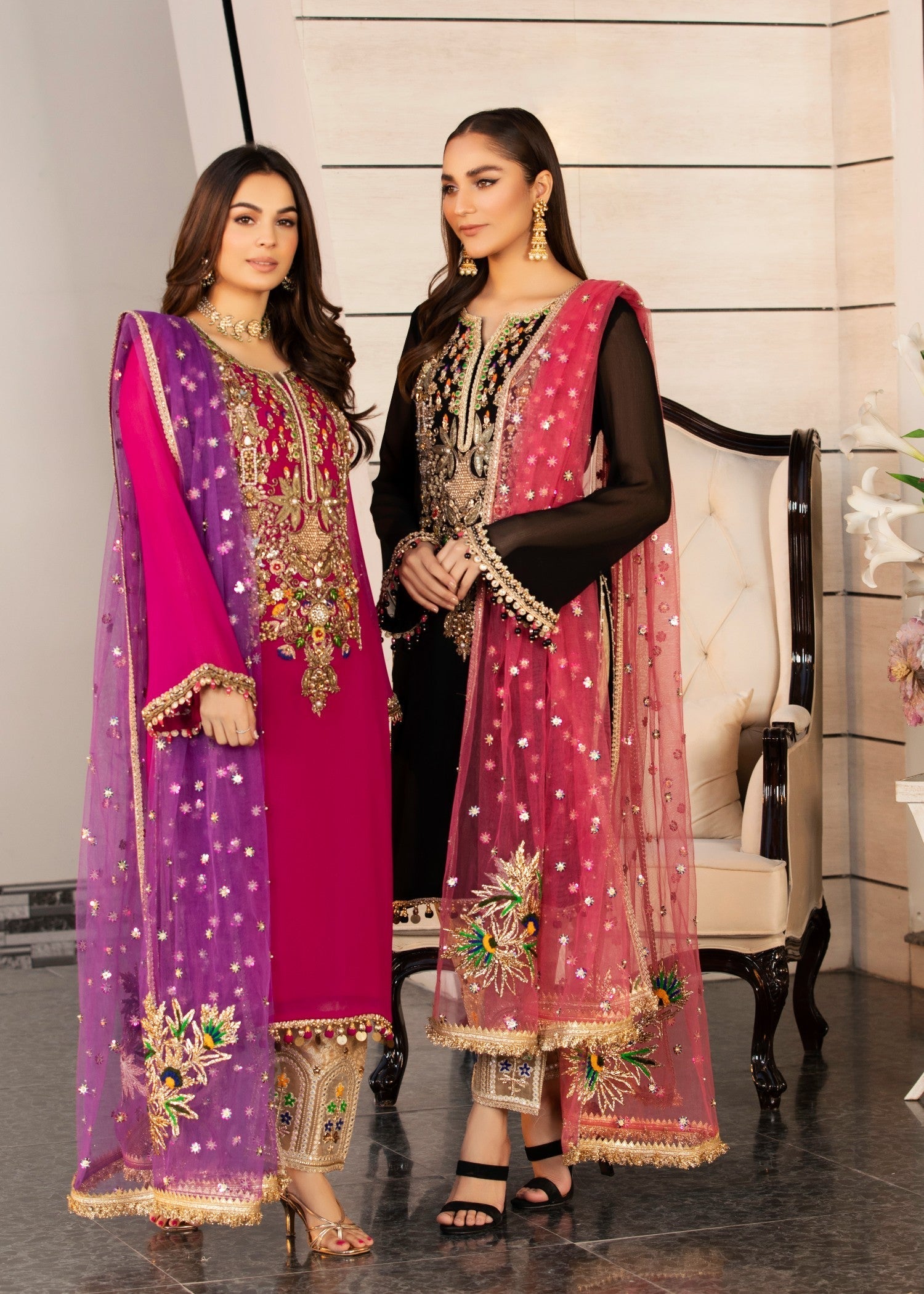 Khuda Baksh Creations Z 292 Magenta Women 4pcs