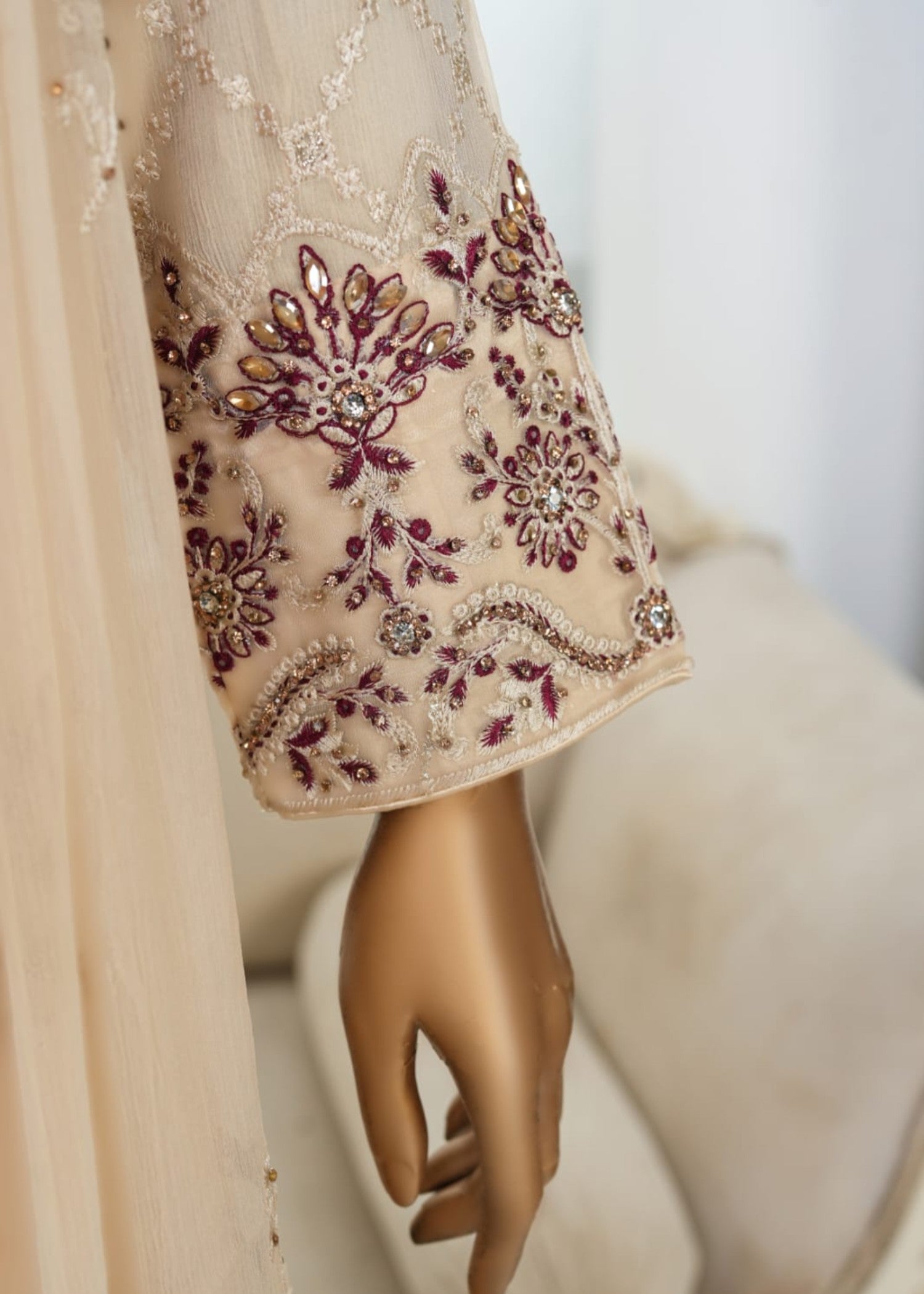 Ahmed Creations kinza Beige Brown Women 3pcs