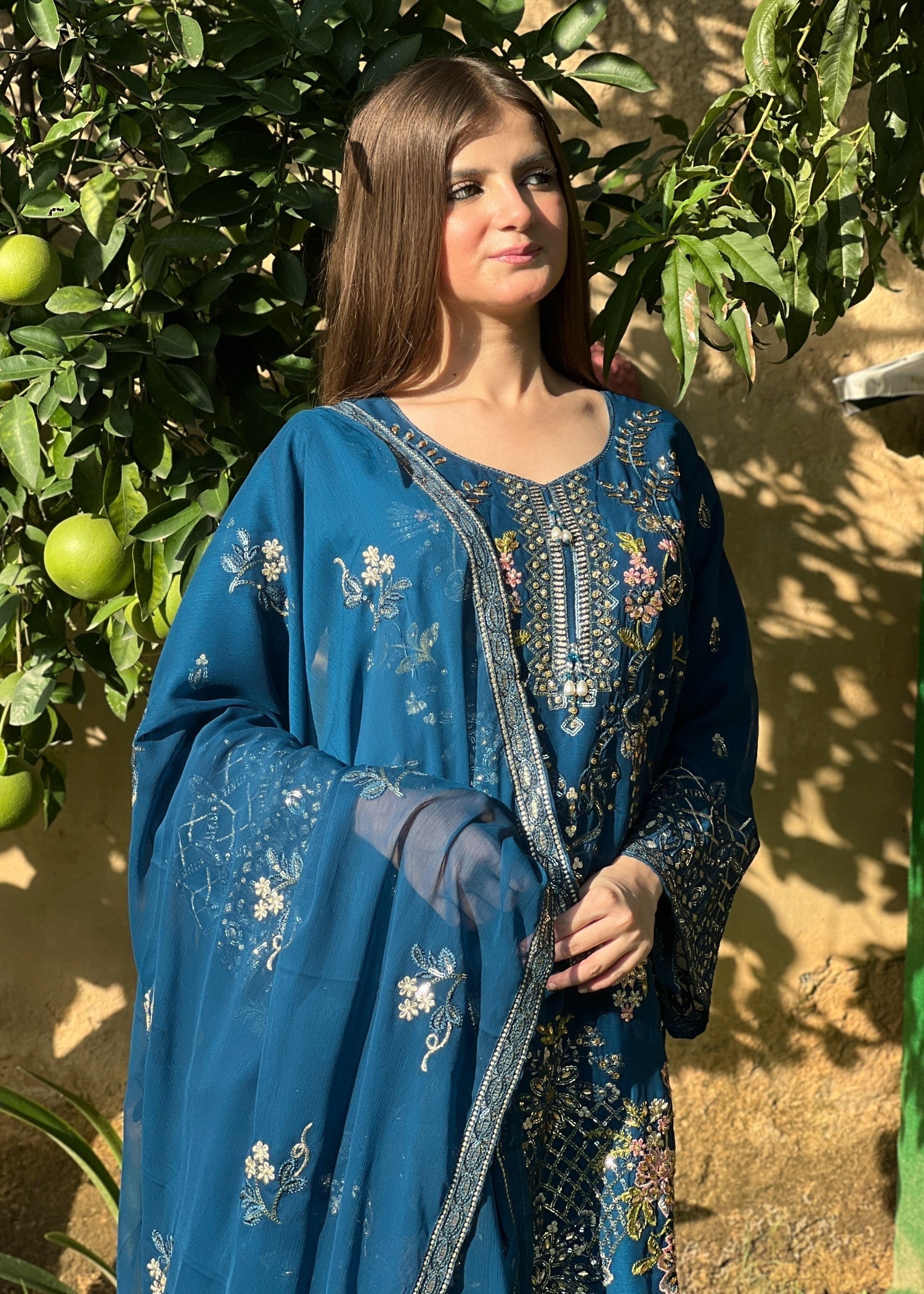 Four Season Boutique PINEAPPLE CHIFFON TEAL Women 3pcs