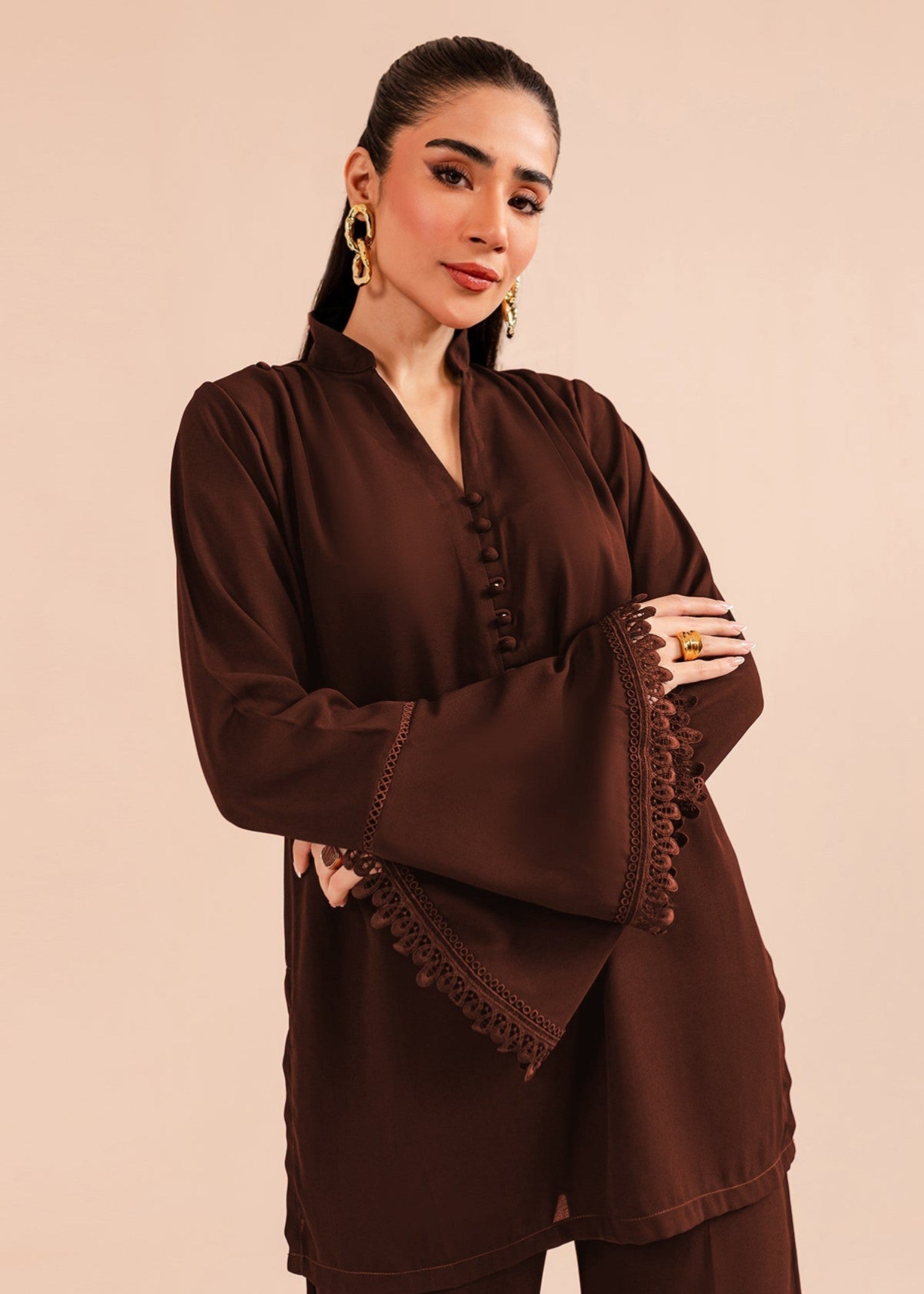 Peach Republic Classic Lace Co Ord Set 01 Women 2pcs