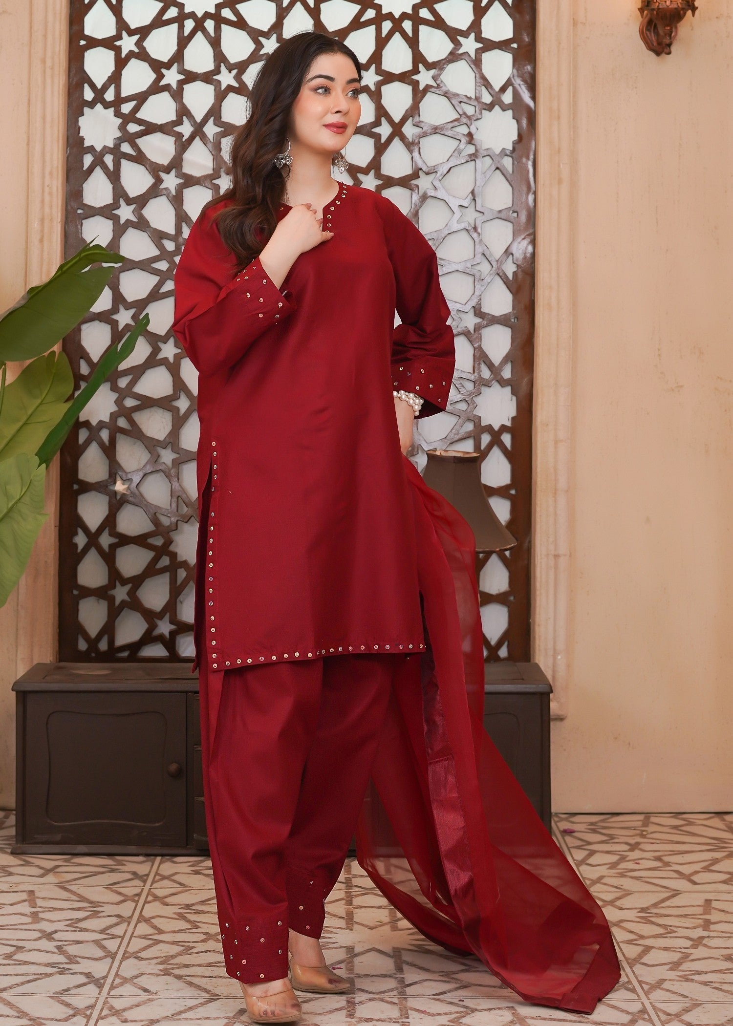 Waniya Awais WAF D18 (Farshi Shalwar) Women 3pcs