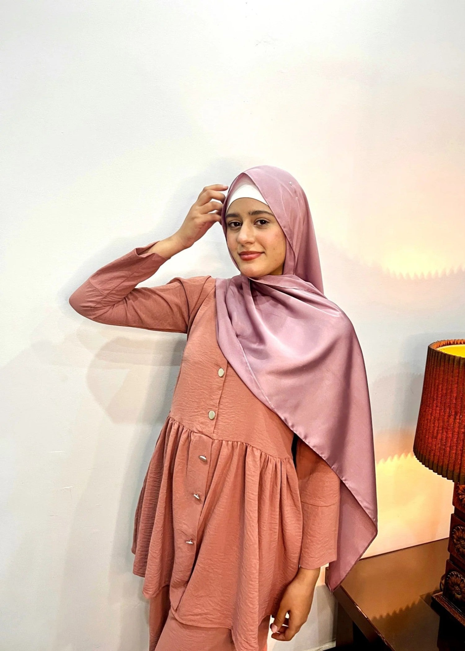 Imtiazbyalrubab Iris Frock Style Co Ord Set Coral Women 2pcs