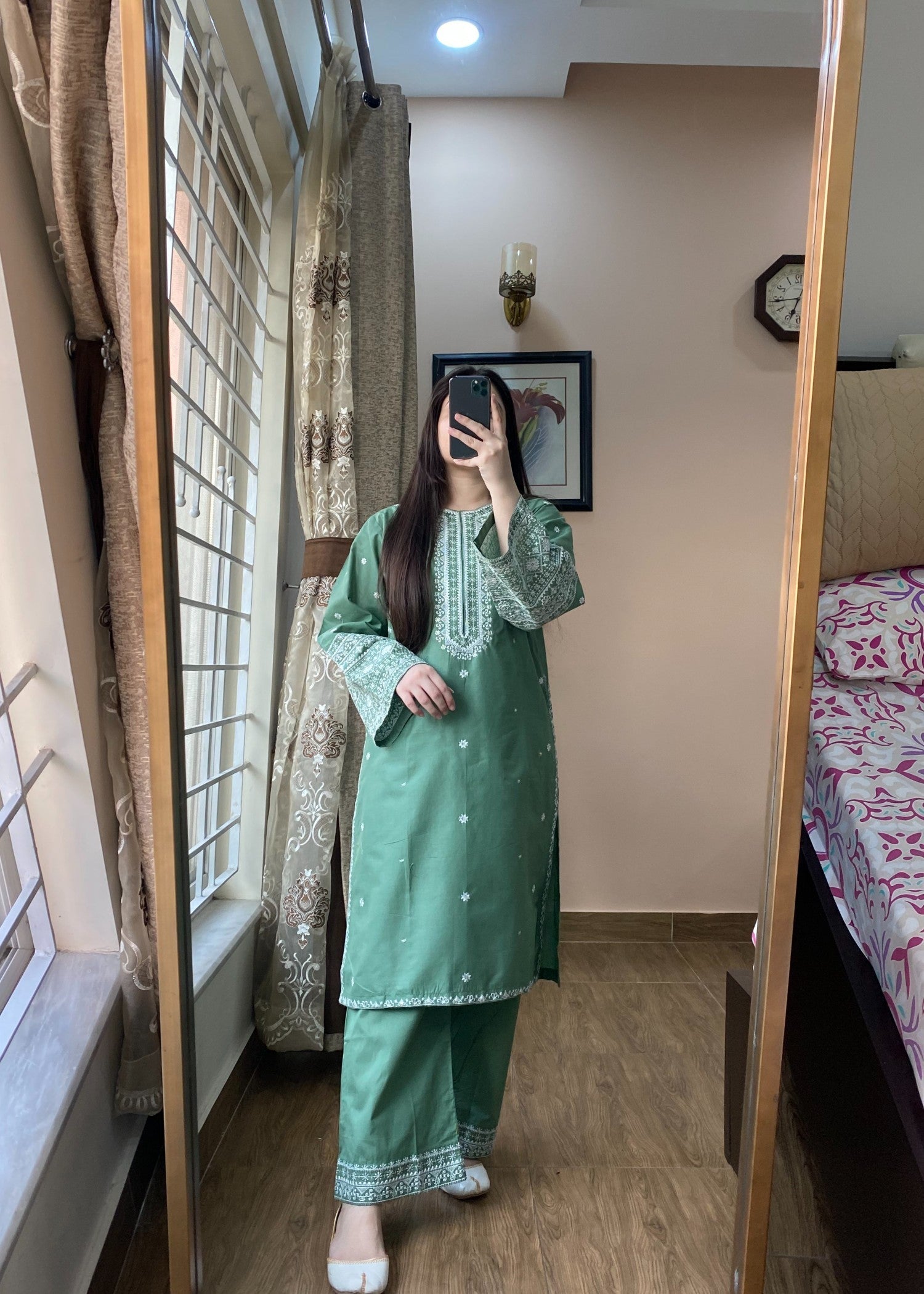 Ramal Sea embroidered lawn dress Women 2pcs