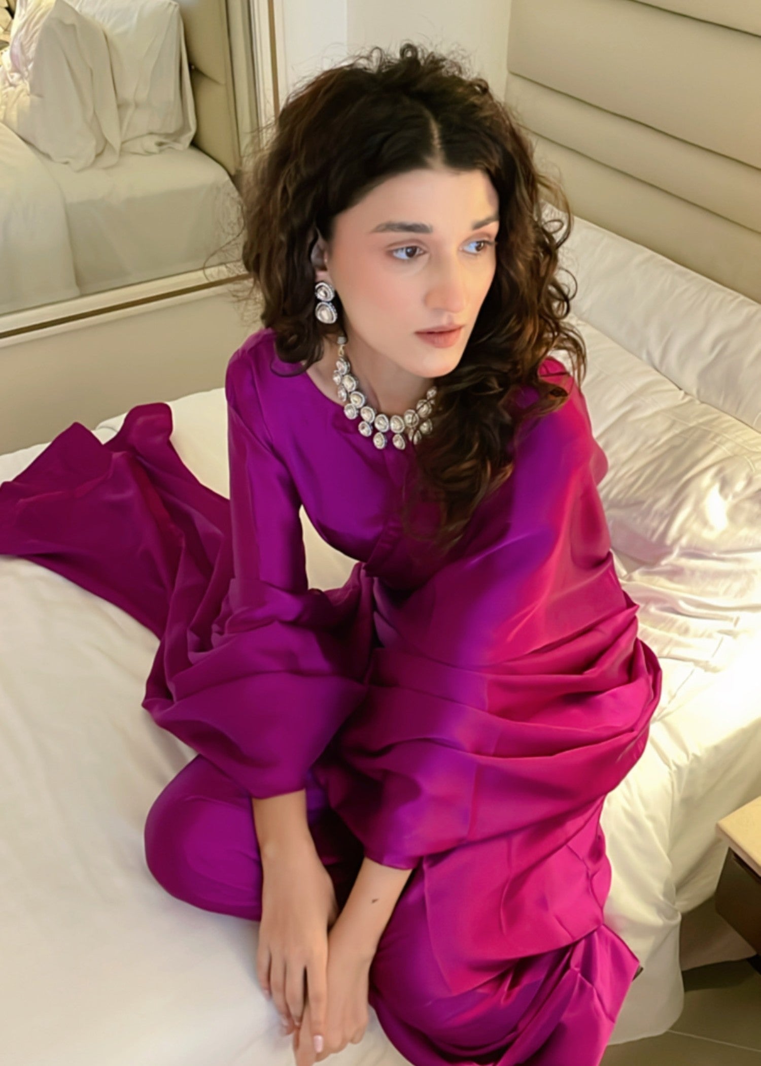 Culaccino Saree Studio Fuchsia Women 2pcs