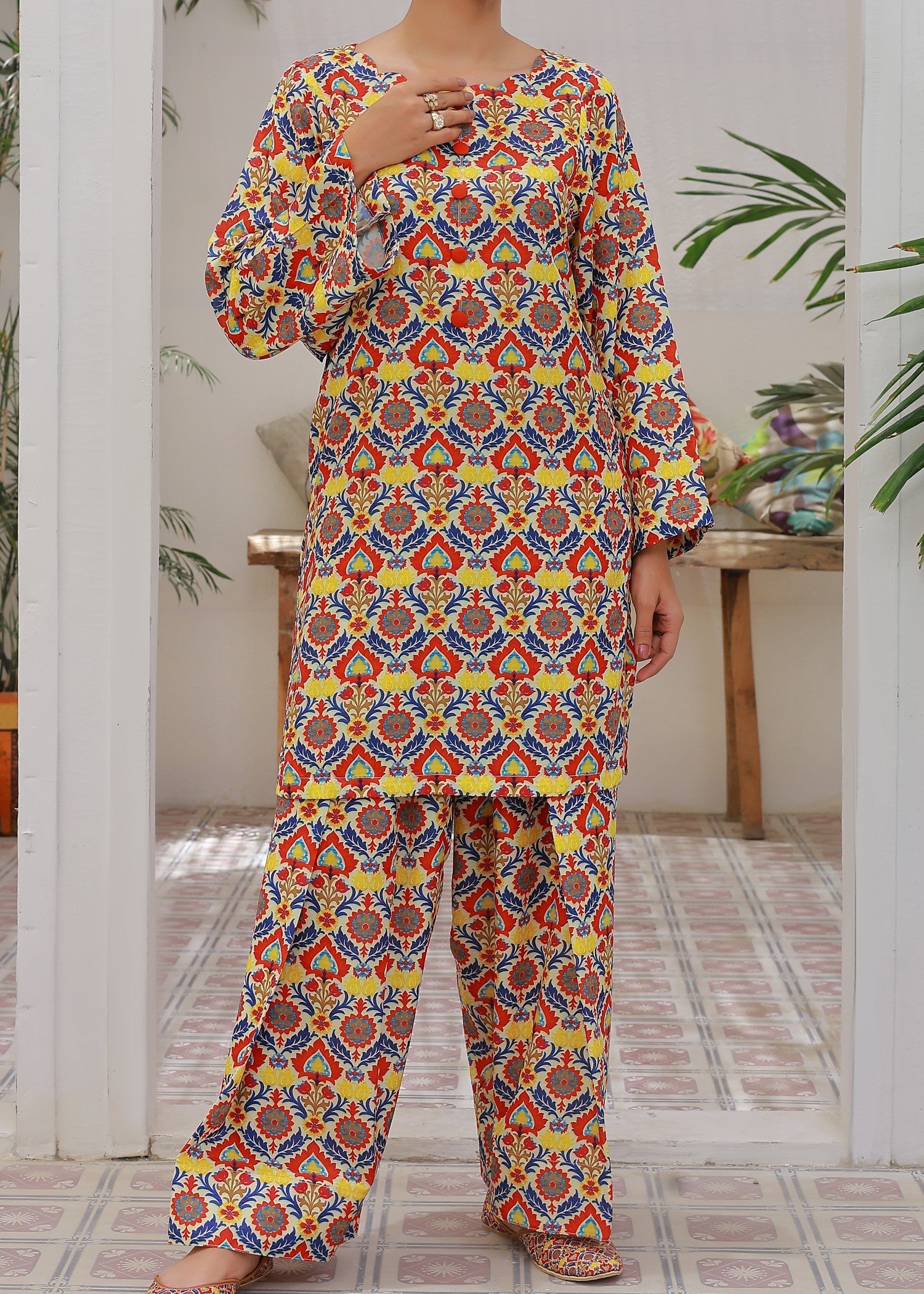 Zuruj Pret Basant Melody (Farshi Shalwar) Women 3pcs