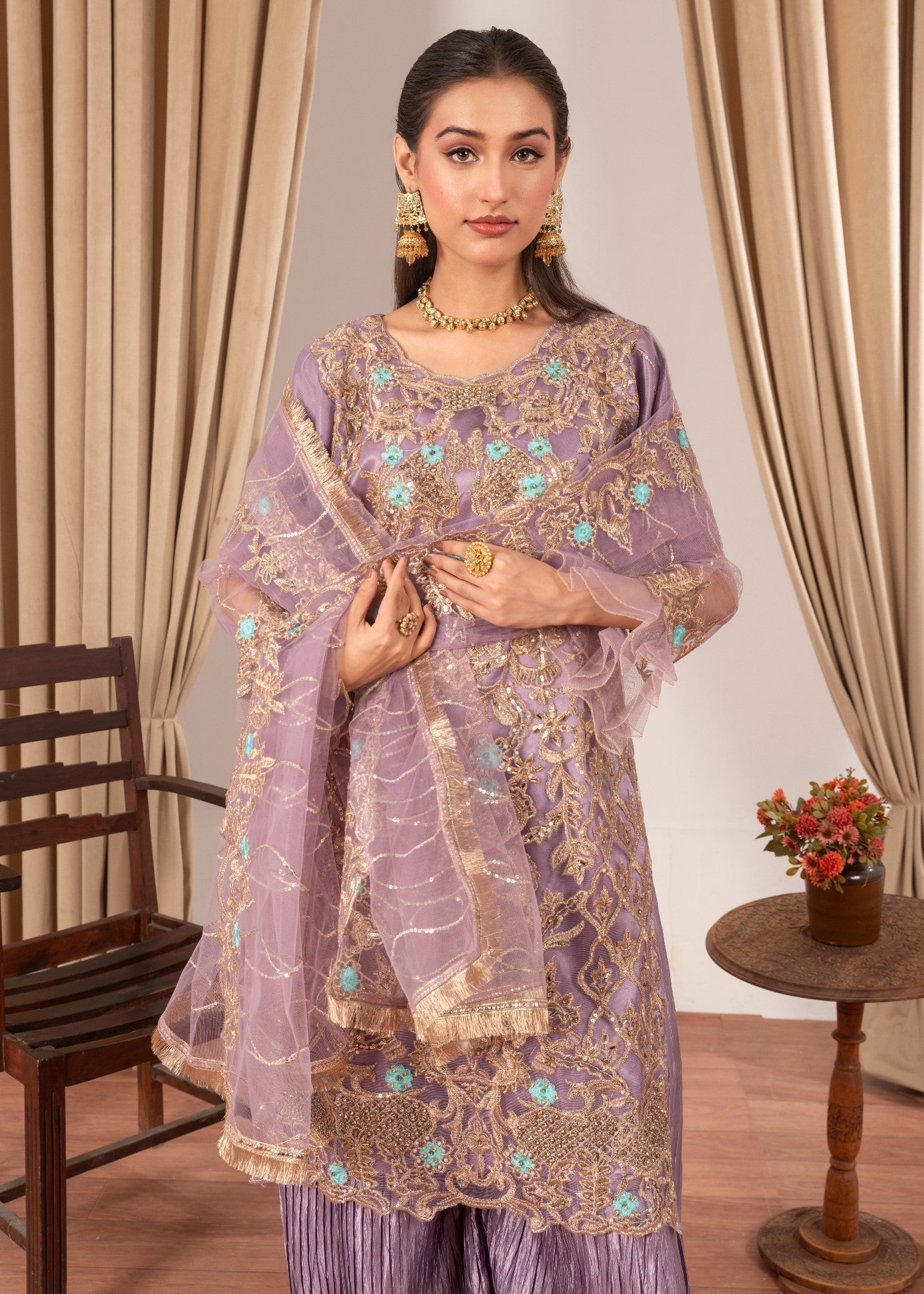 Four Season Boutique MALHAAR CRUSH MAUVE Women 3pcs