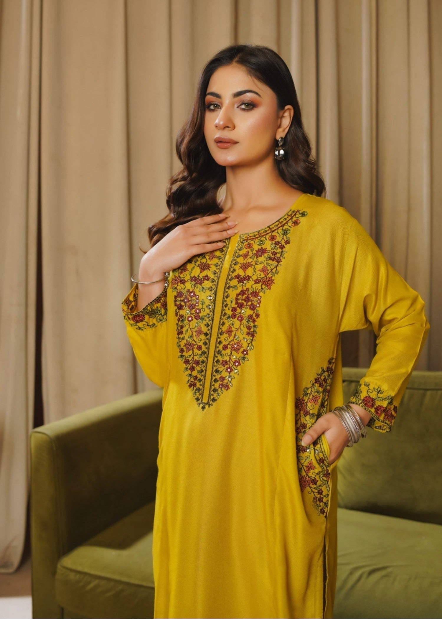 Zeephire OLIVE MUSTARD Women 2pcs