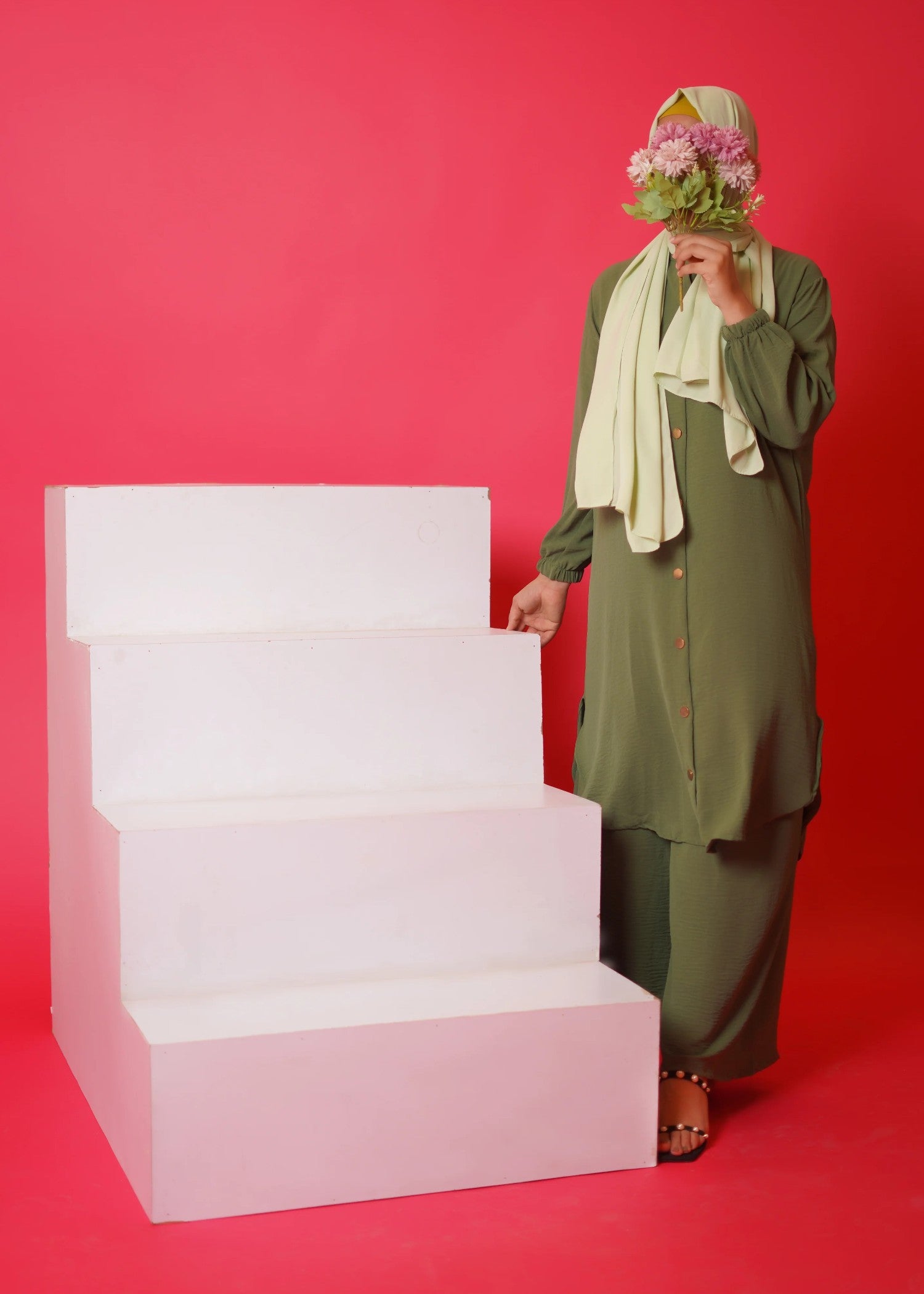 Al Rubab Collection Pocket Style Co Ord Set Pesto Women 2pcs