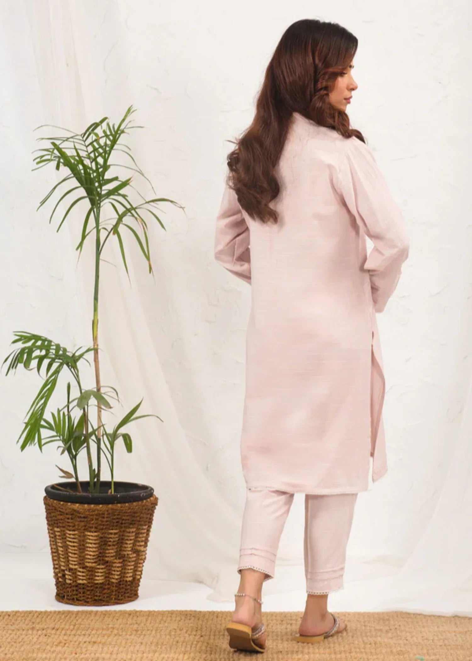 Ochre Cotton Chambray Suit SOLS 01 Women 2pcs