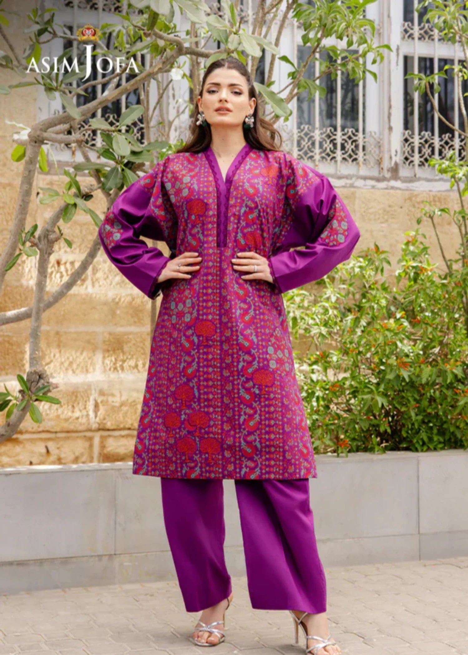 Asim Jofa AJPB 191 PRINTED EMBROIDERED CAMBRIC STITCHED Women 2pcs