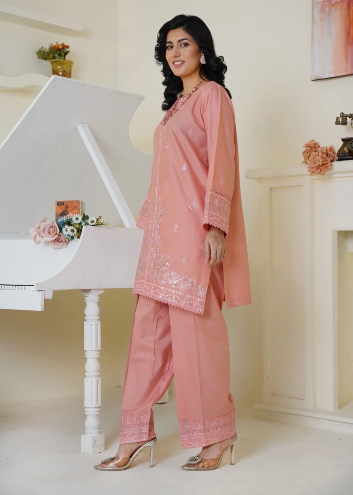 The Turkish Wear Sea Shell Pink Set Women 2pcs