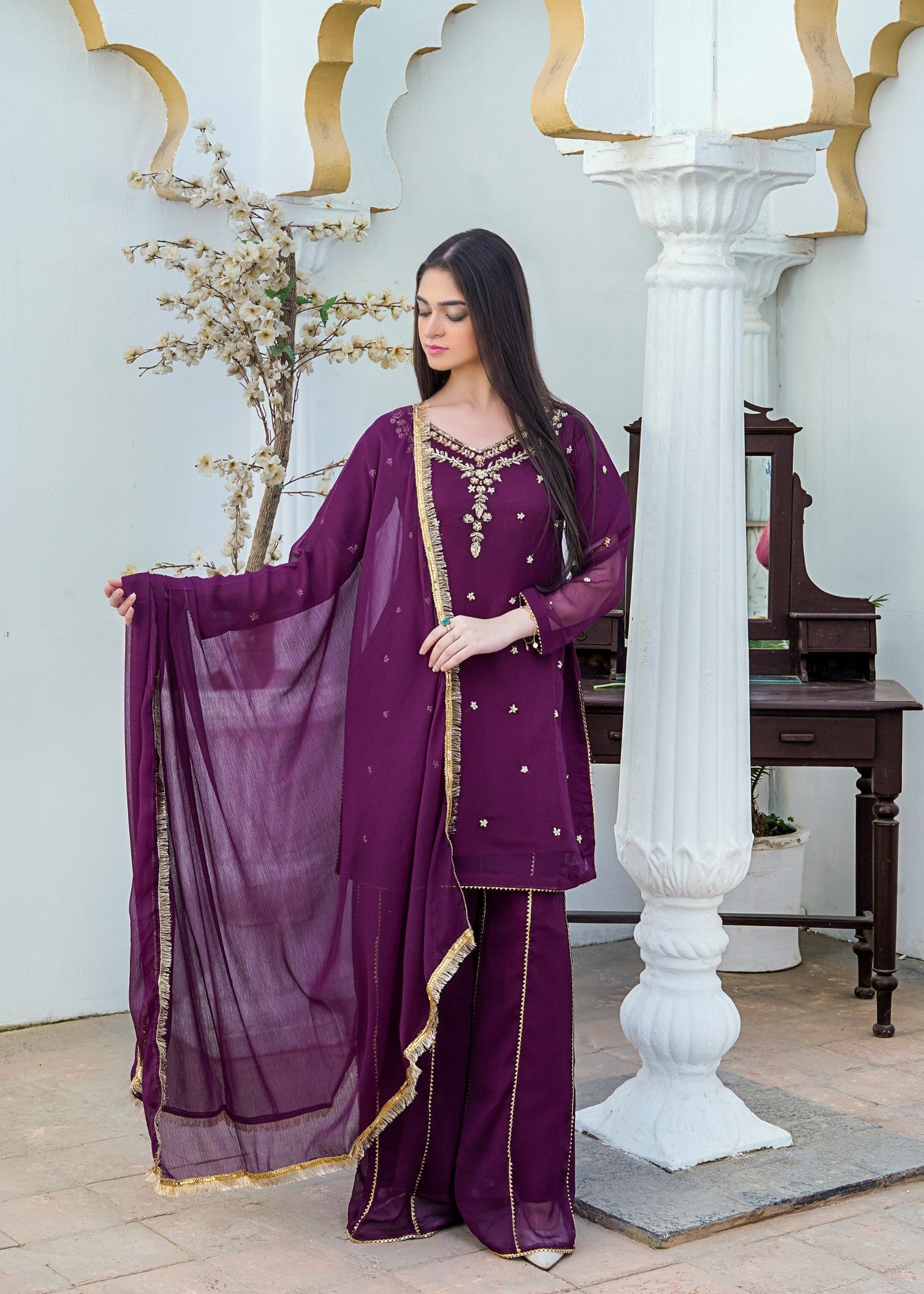 Miss & Mrs Chiffon ada p Women 3pcs