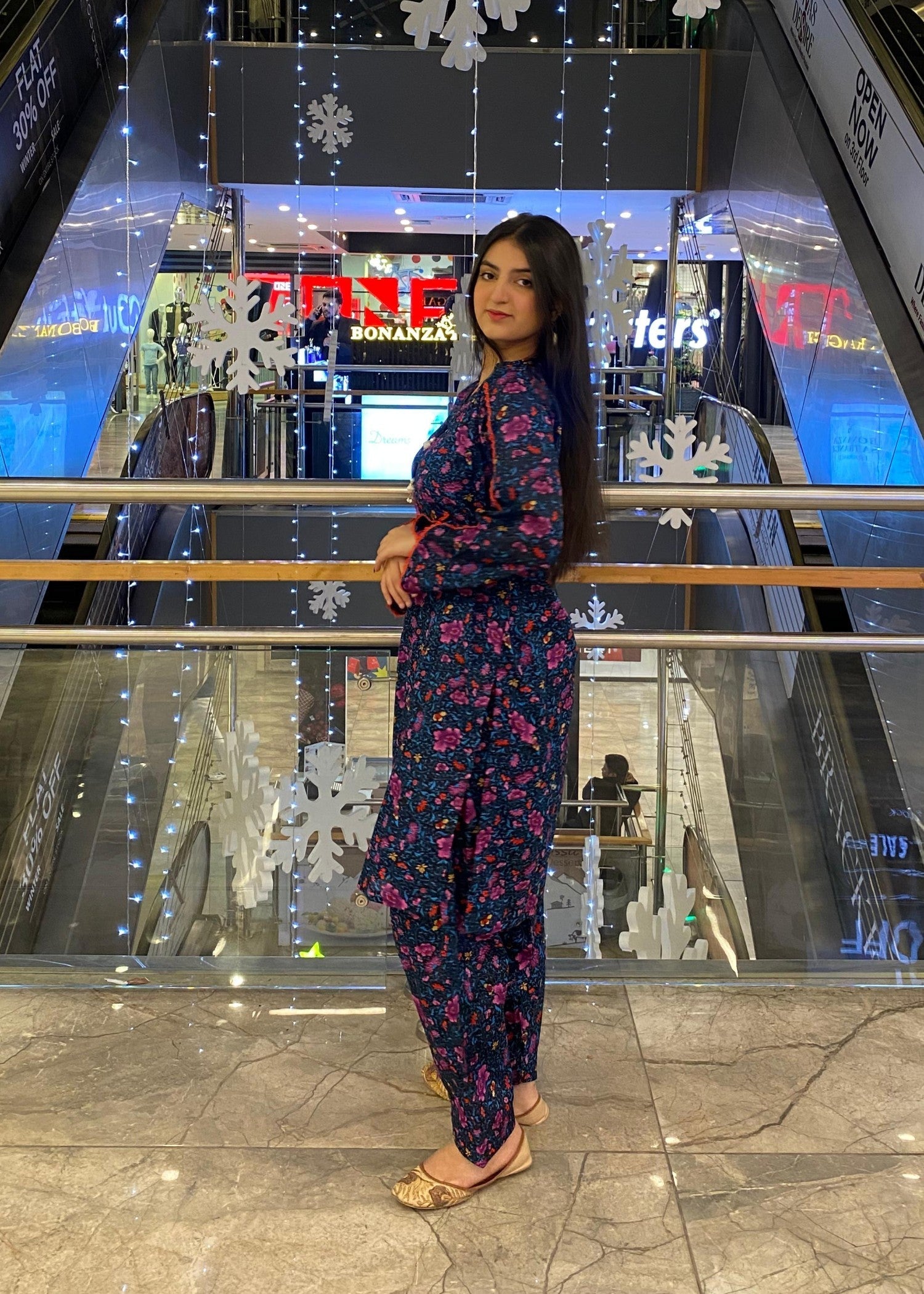 Namal Zara Ltd Forest Bloom Lawn – Navy Blue Co Ord Set Women 2pcs