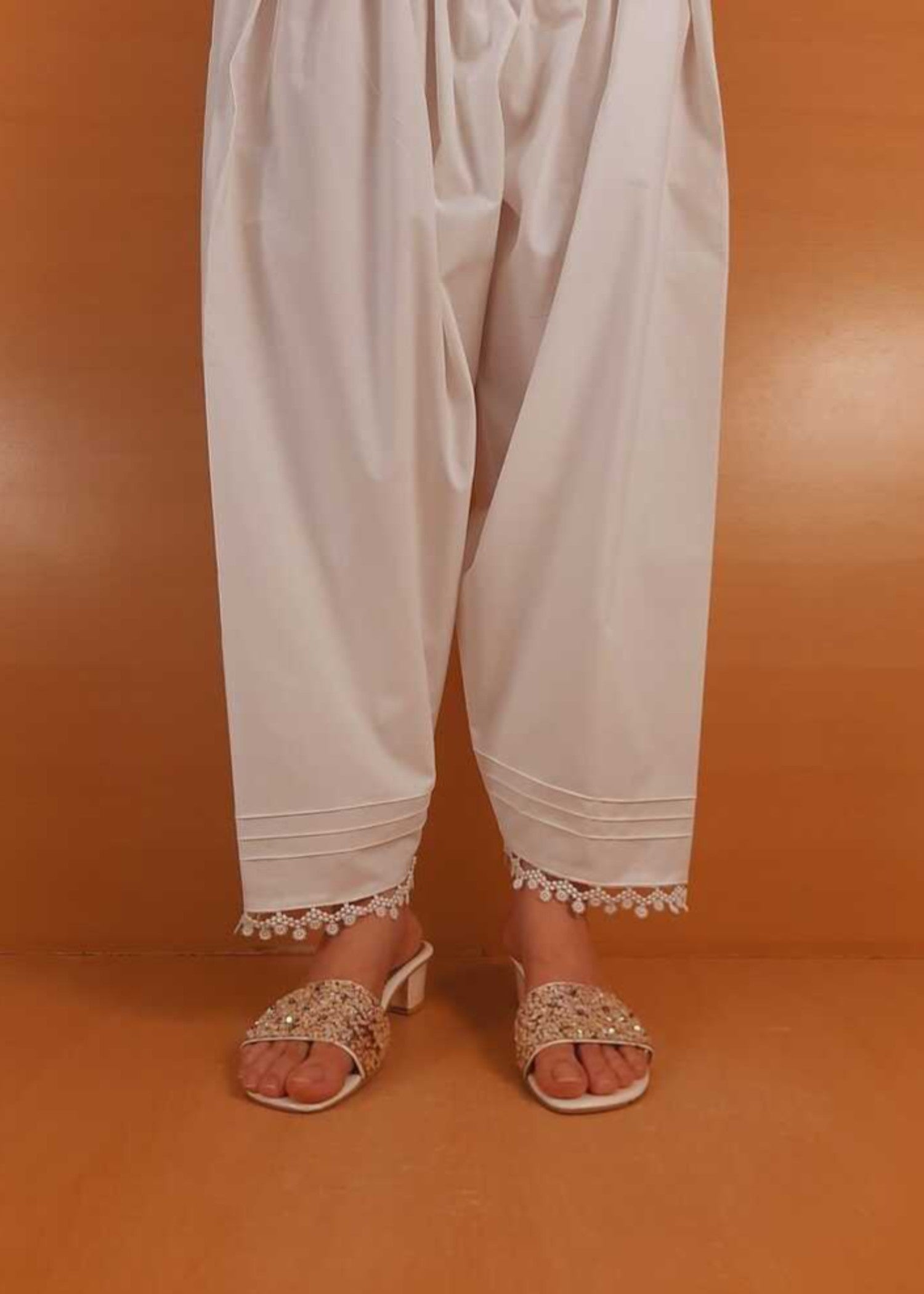 Zardi Laces Embellished Shalwar White ZSL13 Women 1pcs