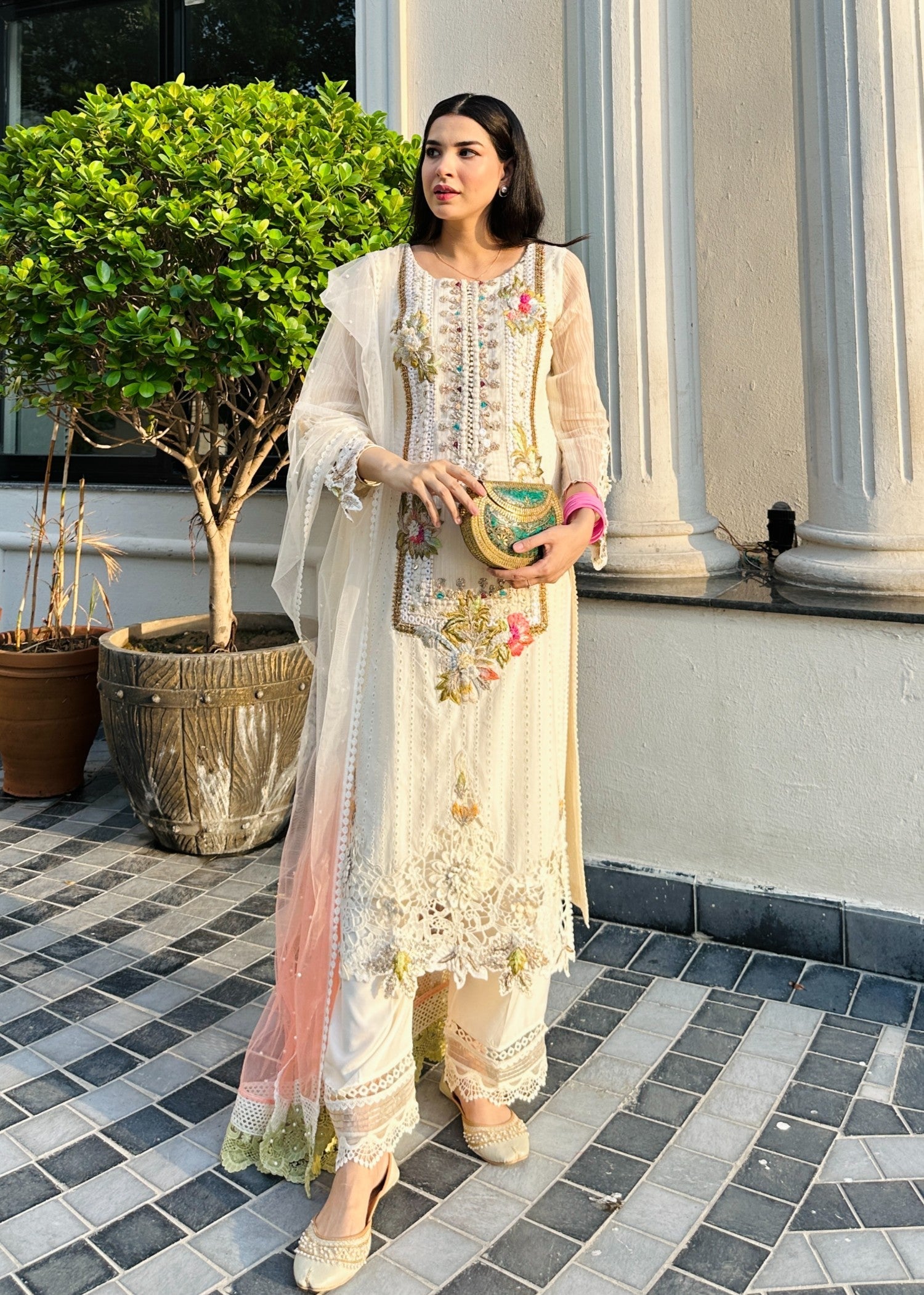 Khuda Baksh Creations S 125 Off White Women 4pcs