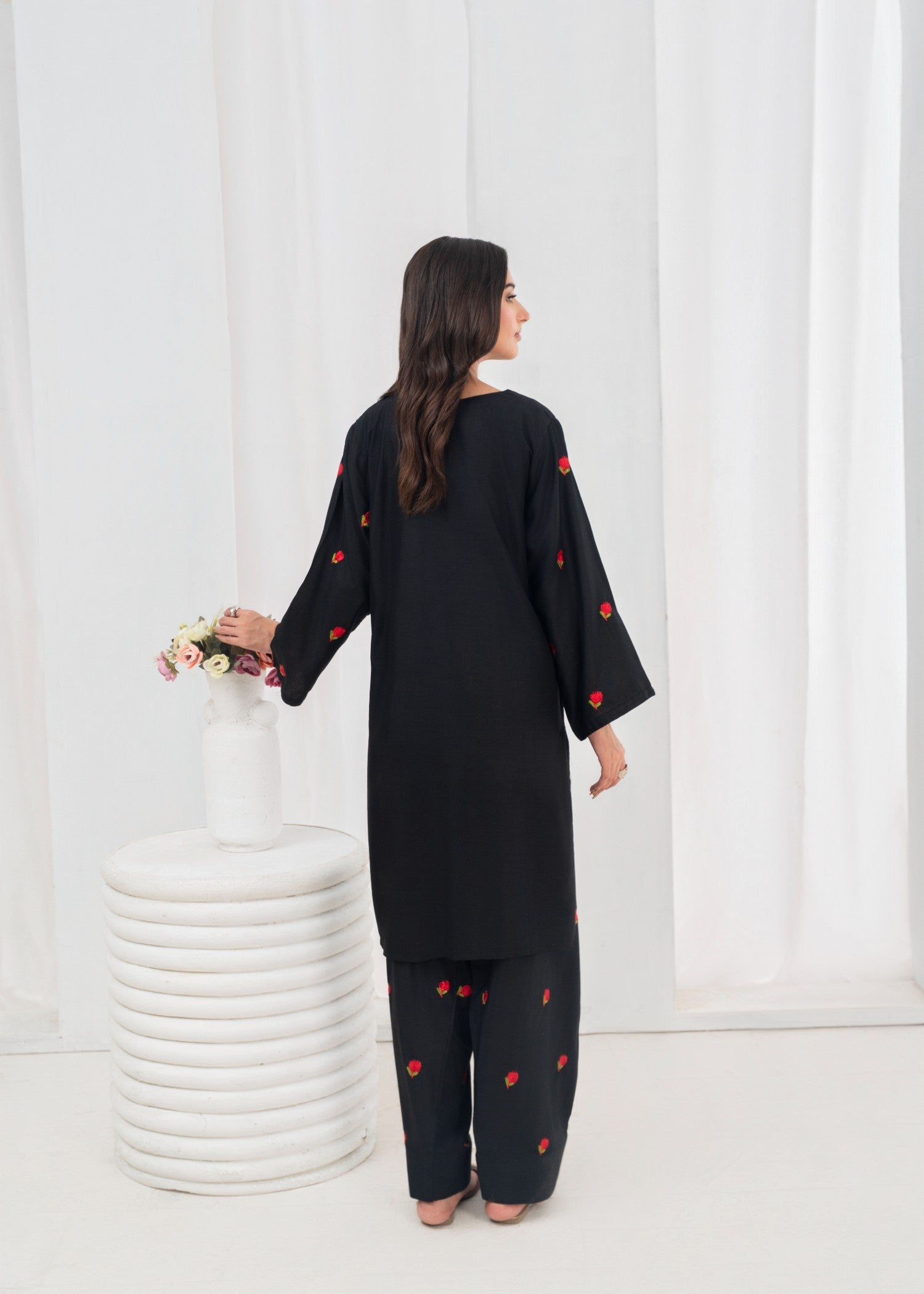 Stylish Collection PETAL EMBROIDERED FARSHI Women 2pcs