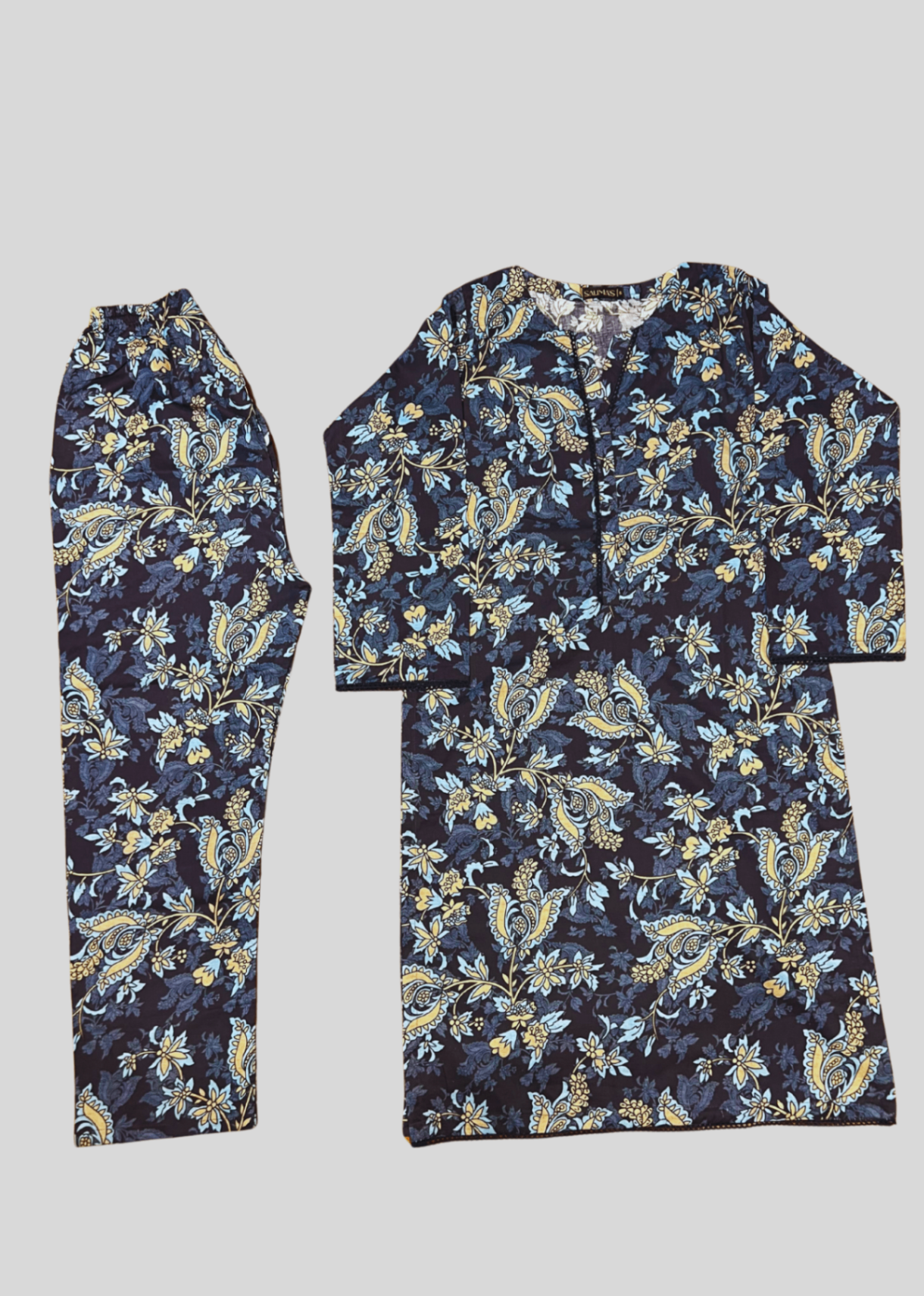 Salimas Modern Plaid Printed Lawn Suit Women 2pcs