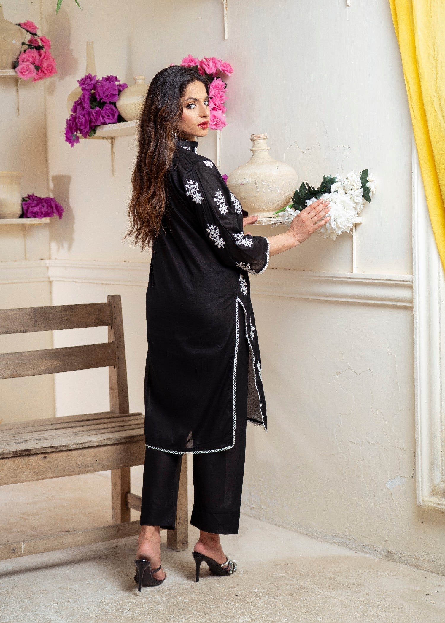 Afsarah White Tatreez Women 2pcs