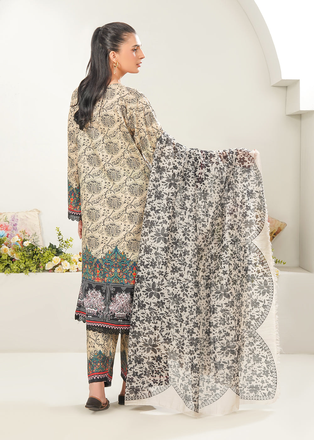 Elara Official Zareen Classic Beige Women 3pcs