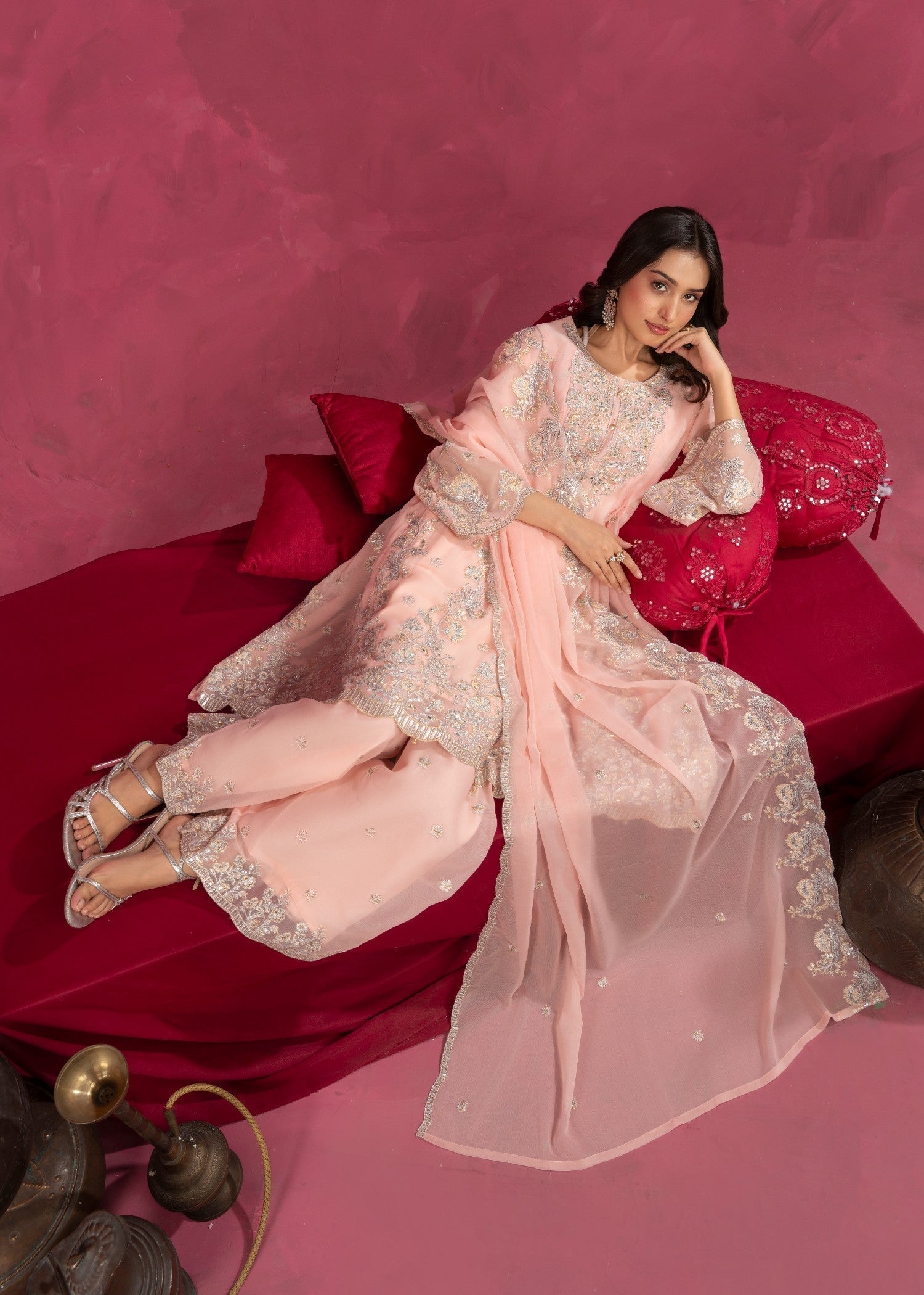 Four Season Boutique ZEBA FROK PEACH Women 3pcs