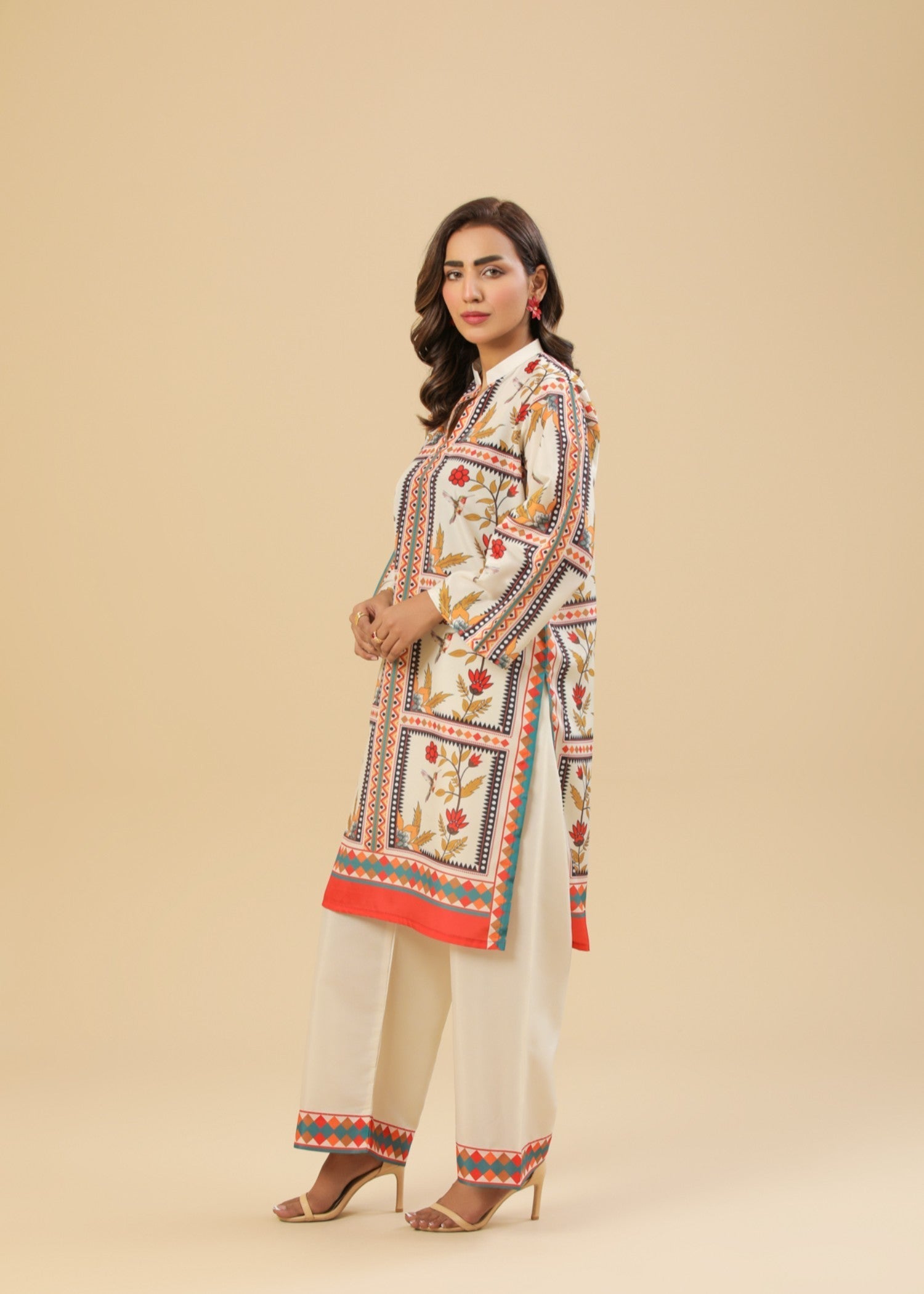 Zenyre Ivory Blooms Printed Set Women 2pcs