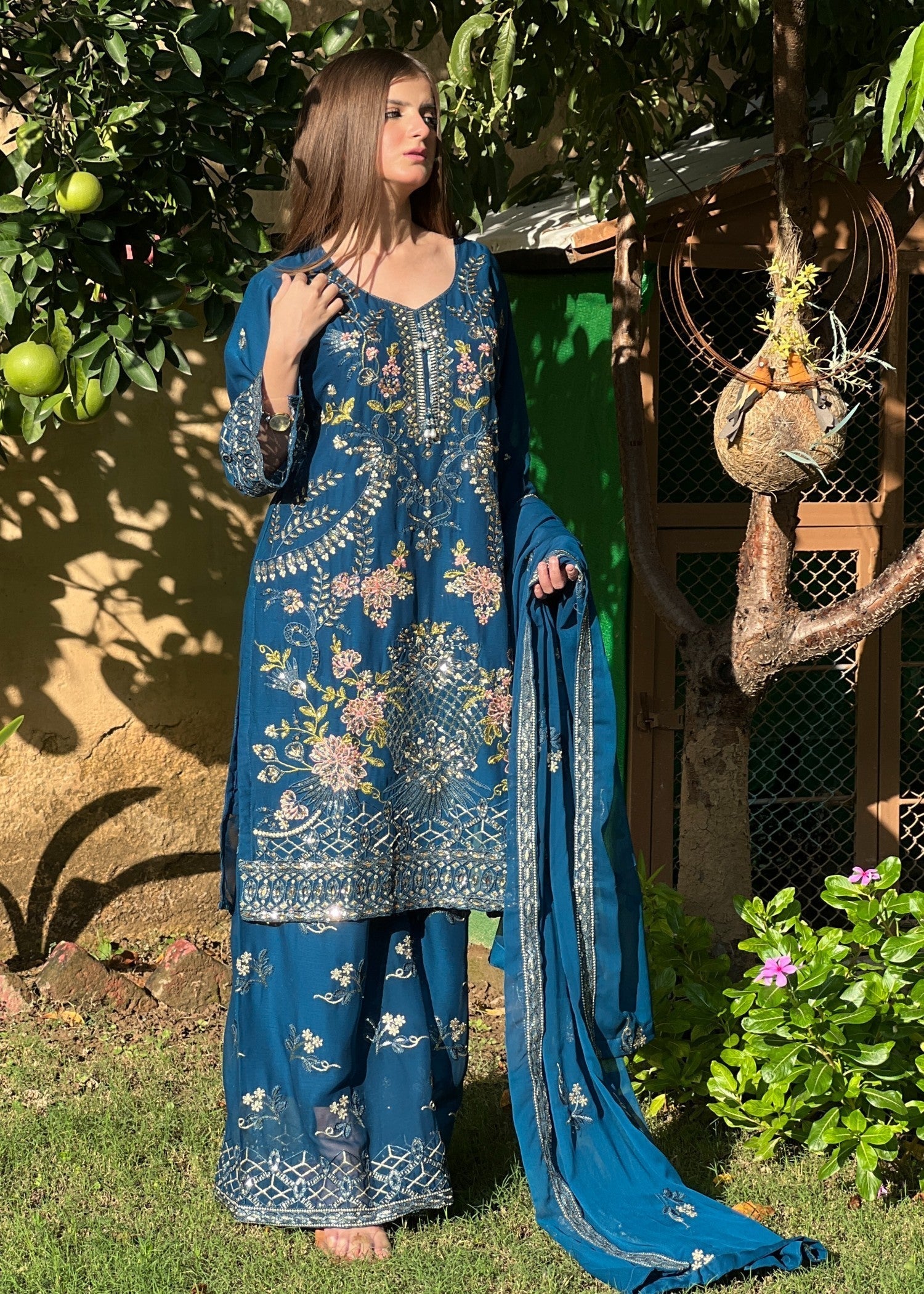 Four Season Boutique PINEAPPLE CHIFFON TEAL Women 3pcs