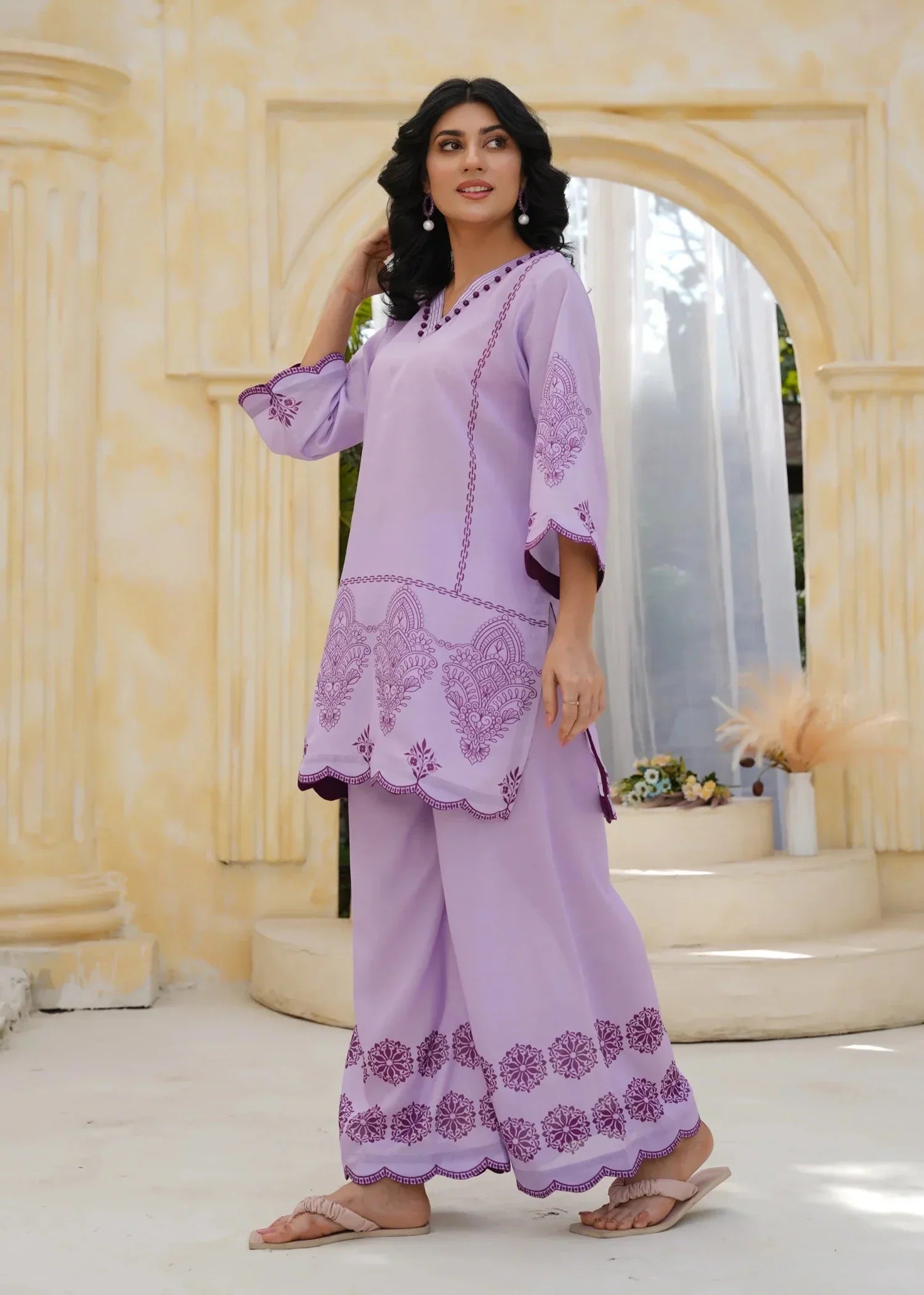 Mataish Lavender Bloom Cord Set Women 2pcs