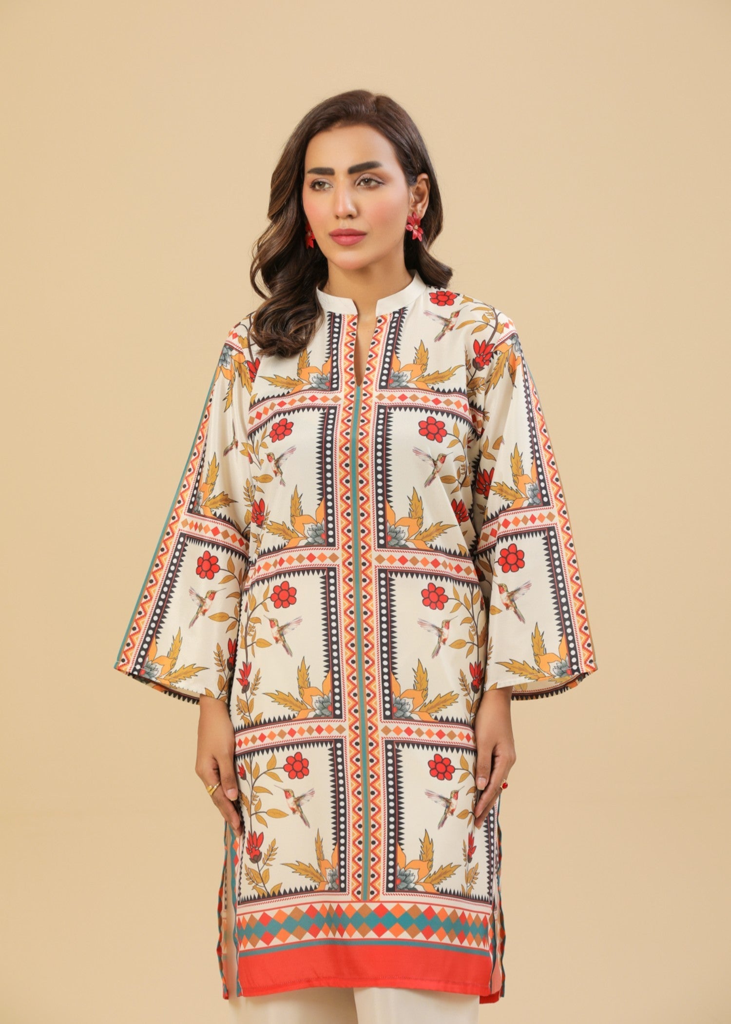 Zenyre Ivory Blooms Printed Set Women 2pcs