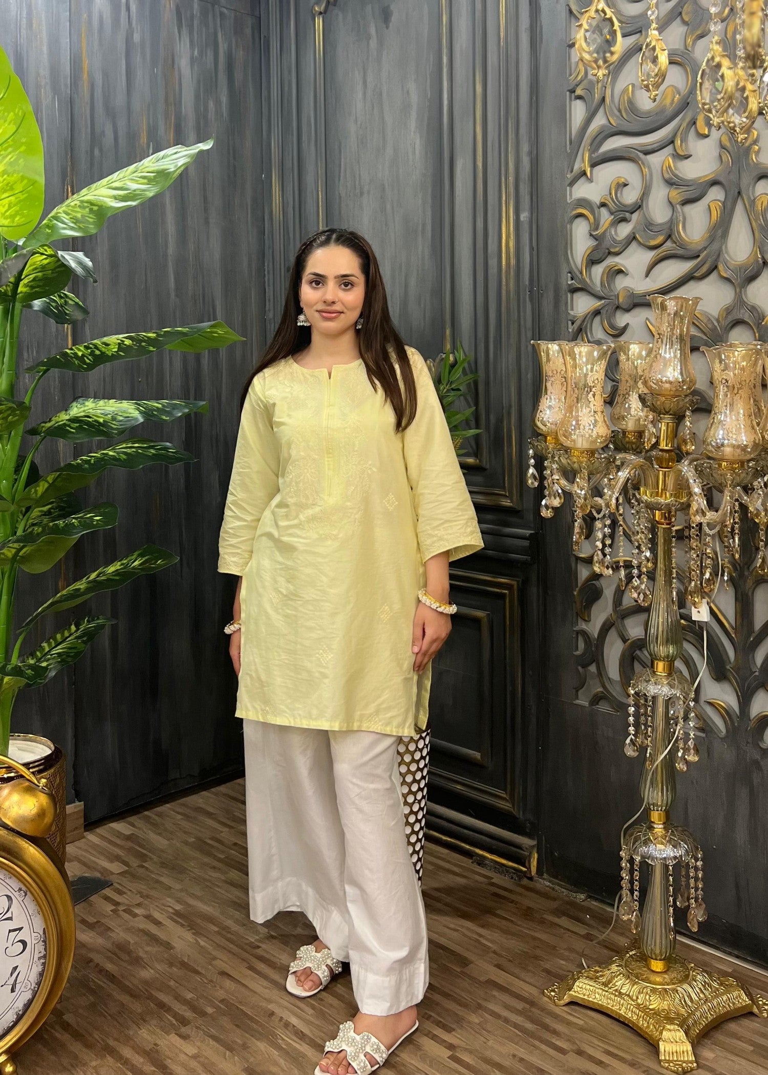 Kunaar lemmon kurti Women 2pcs