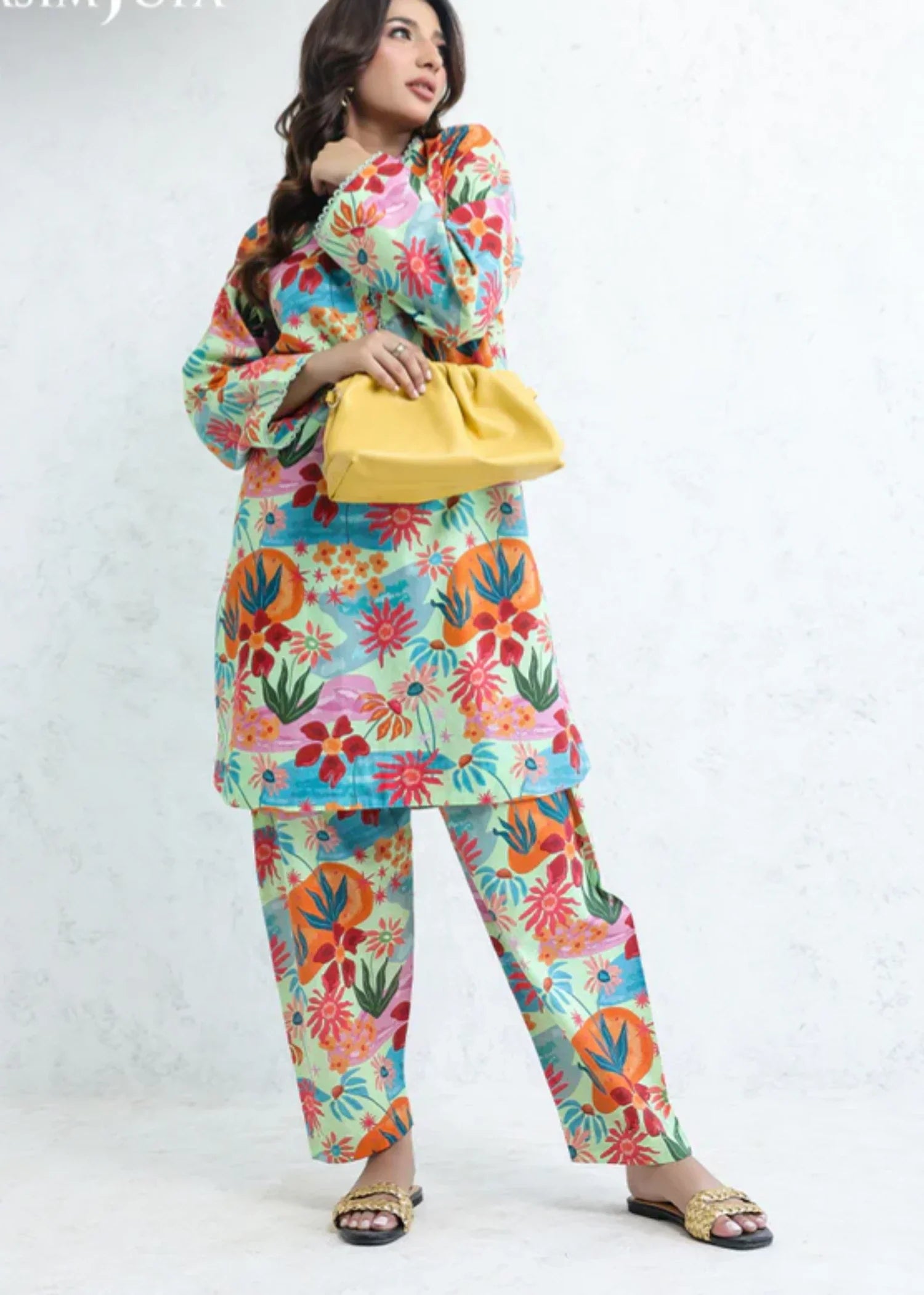 Asim Jofa AJPB 203 PRINTED CAMBRIC STITCHED Women 2pcs