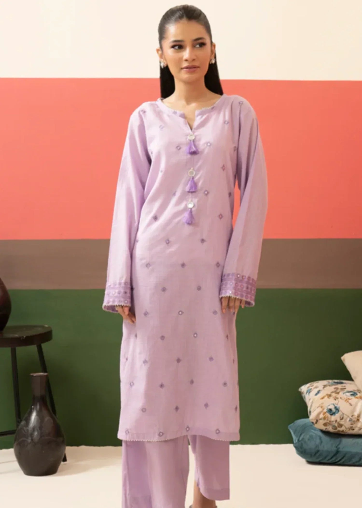 Zellbury Embroidered Kurta Trouser WPS2521613 Women 2pcs