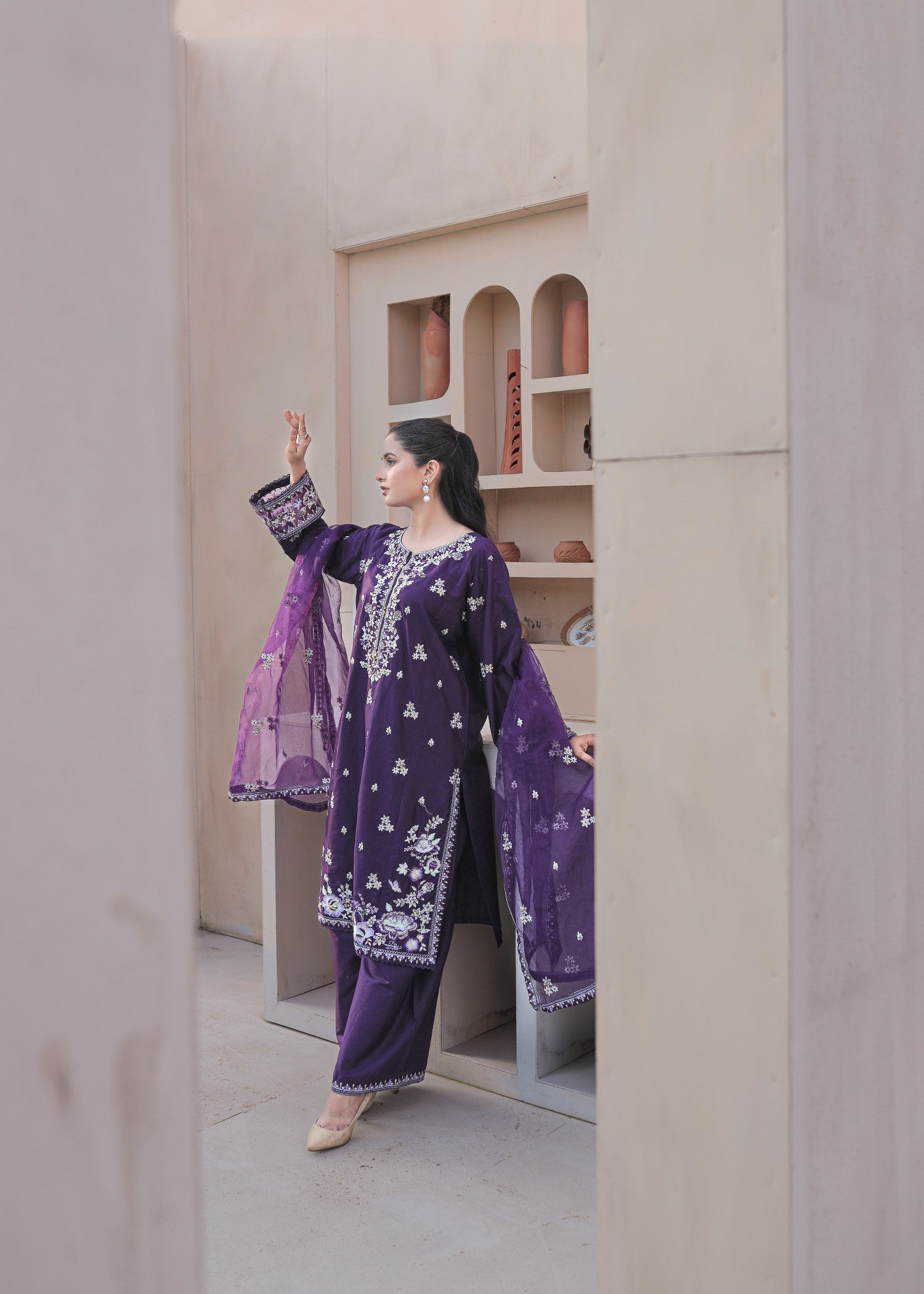 Shehroz Fashion ANARKALI LAWN EMBROIDERY SUIT Women 3pcs