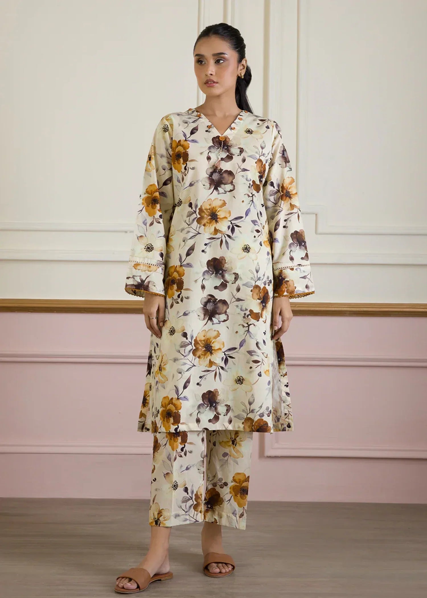 Zellbury WPS2522177 Off White Women 2pcs