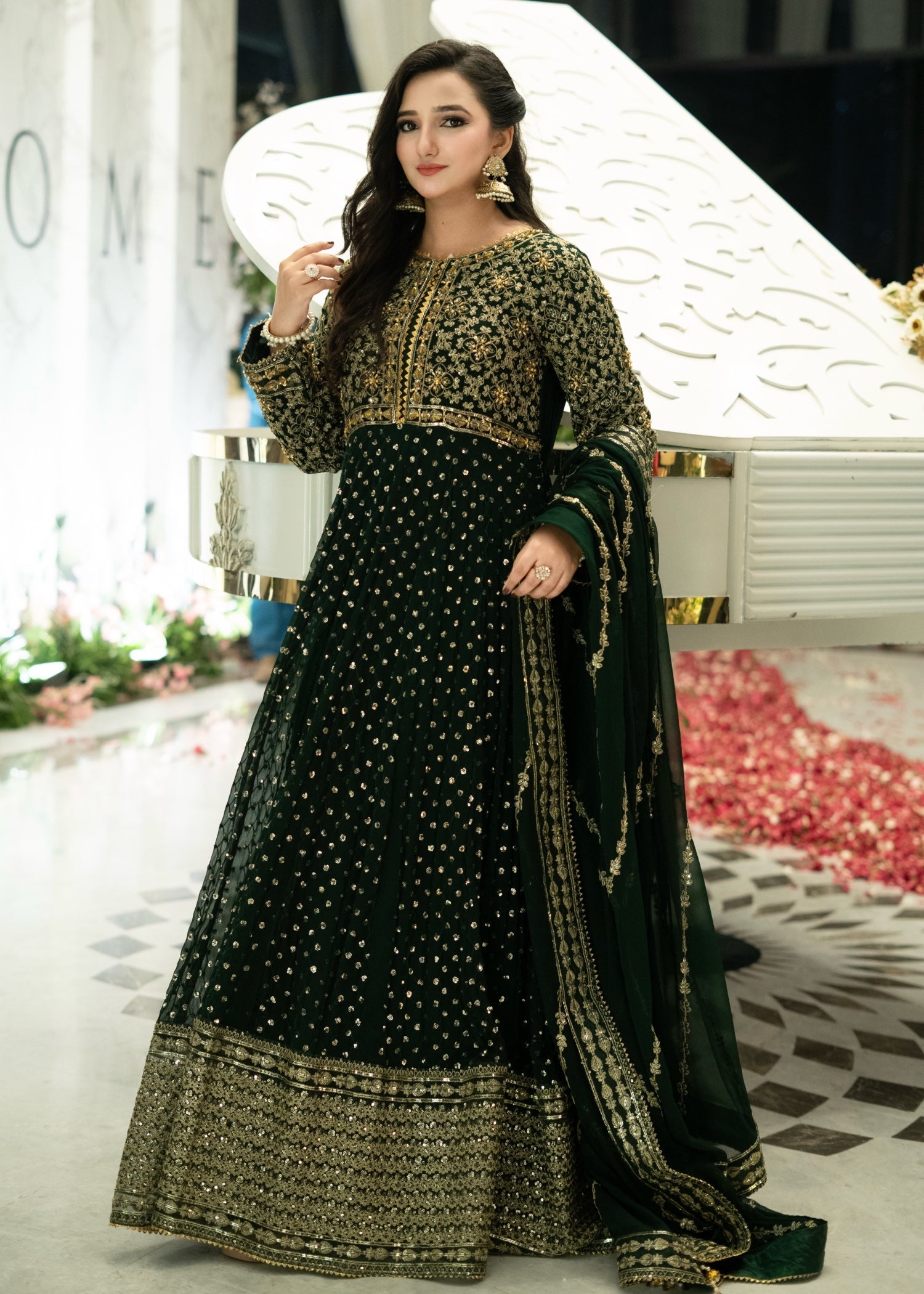 Suits By Sadia IMAAN GREEN CHIFFON MAXI Women 3pcs