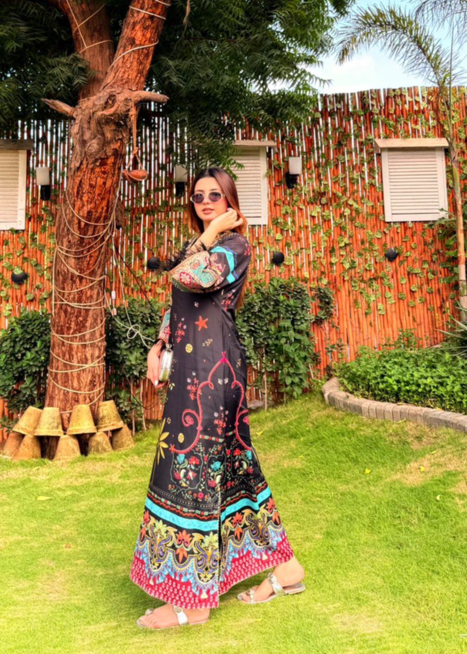 Mataish Black Midnight Kaftan Women 1pcs