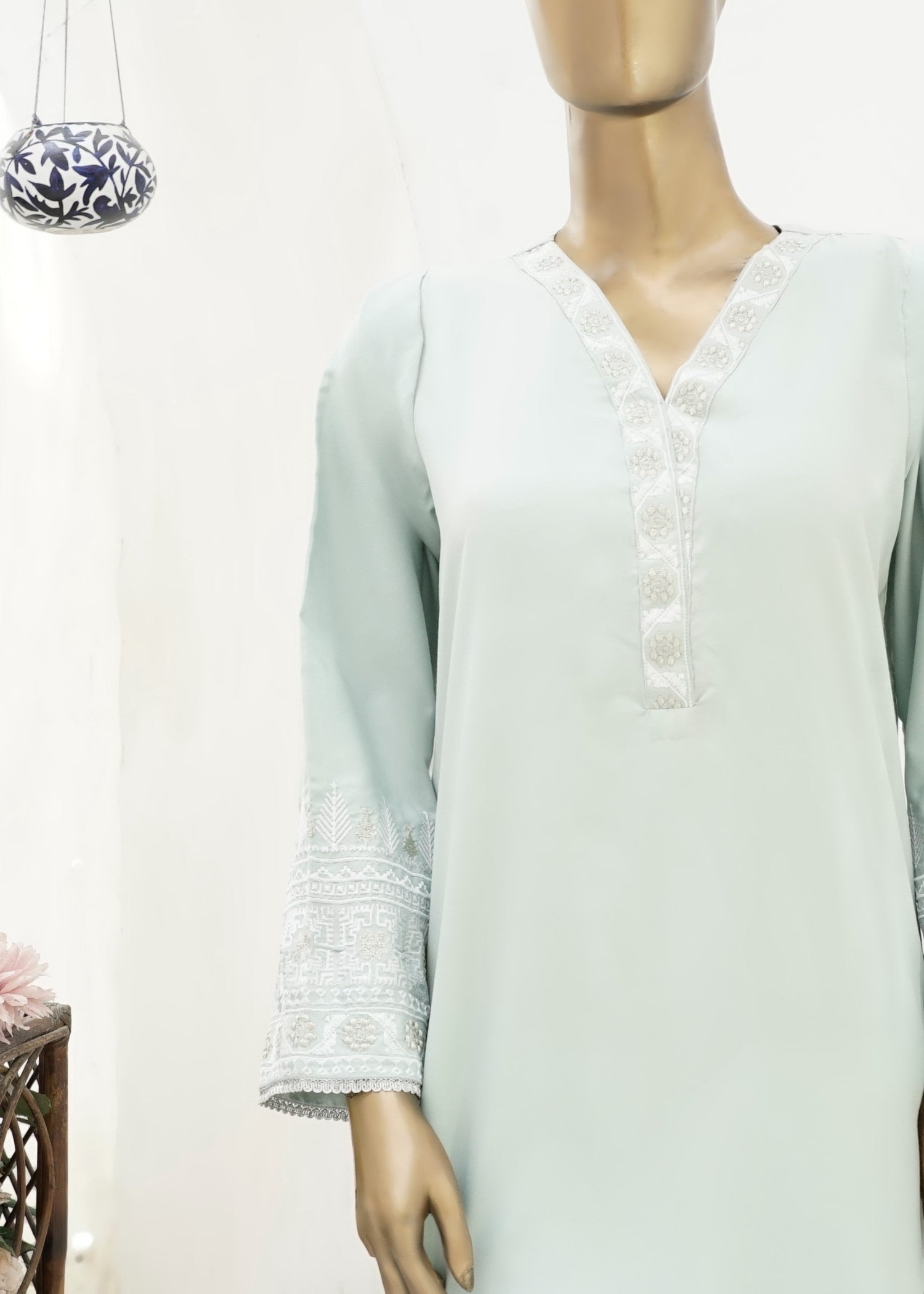 AYLA STUDIO Solid Embroidered SE250402 HAREEM Women 2pcs