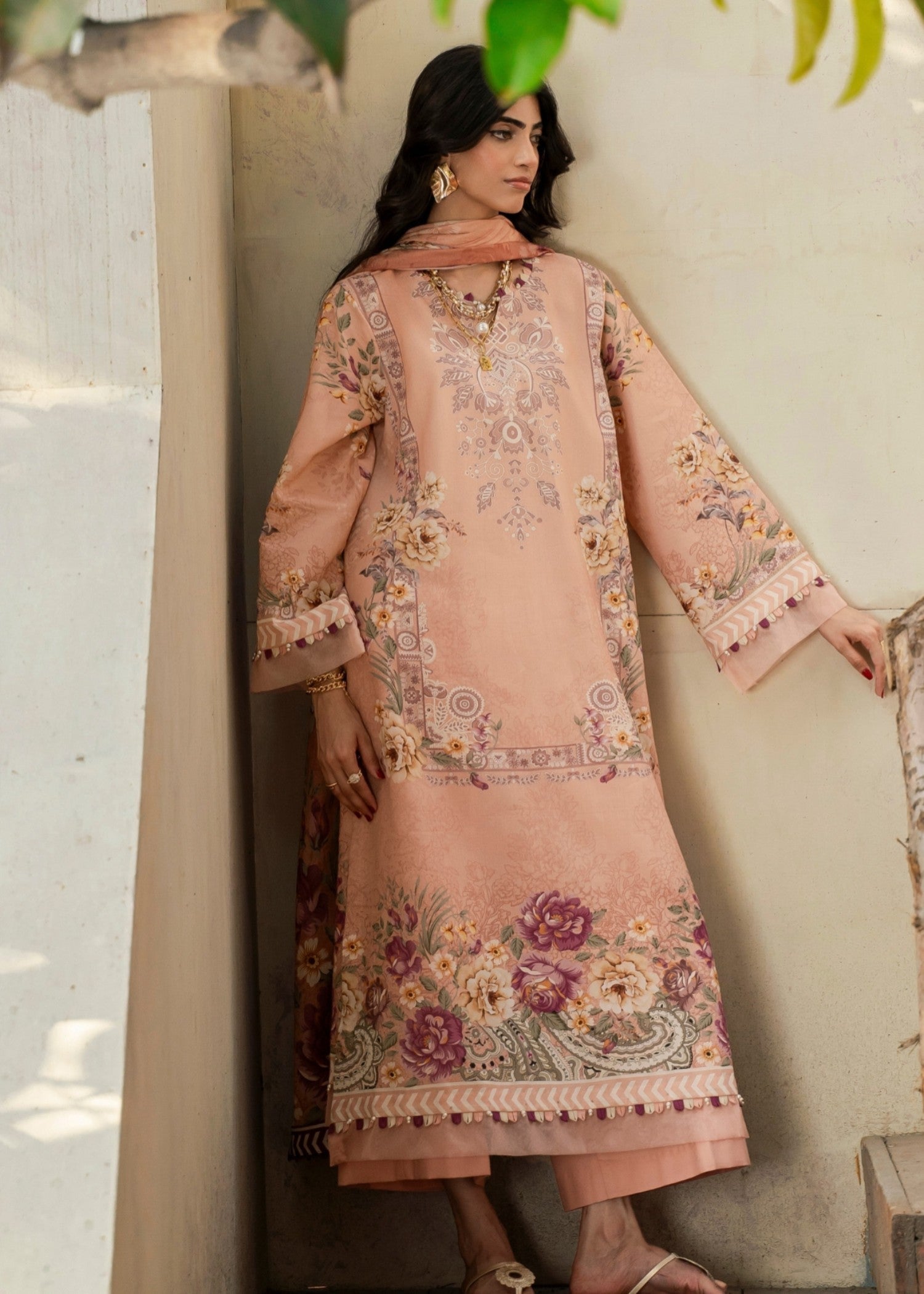 FIRDOUS Stitched Printed Lawn D141 Roselle Women 3pcs