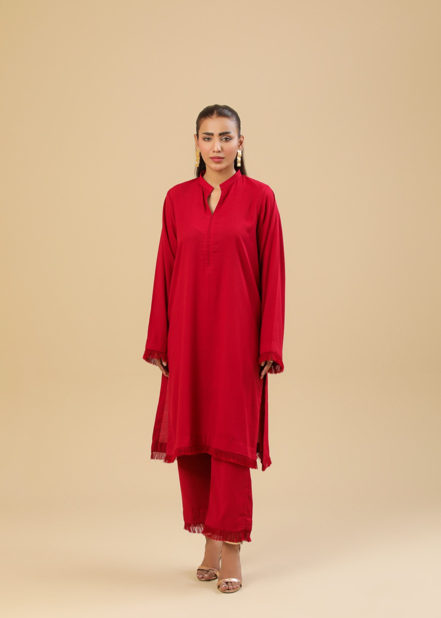 Zenyre Marooon Aura Solid Set Women 2pcs