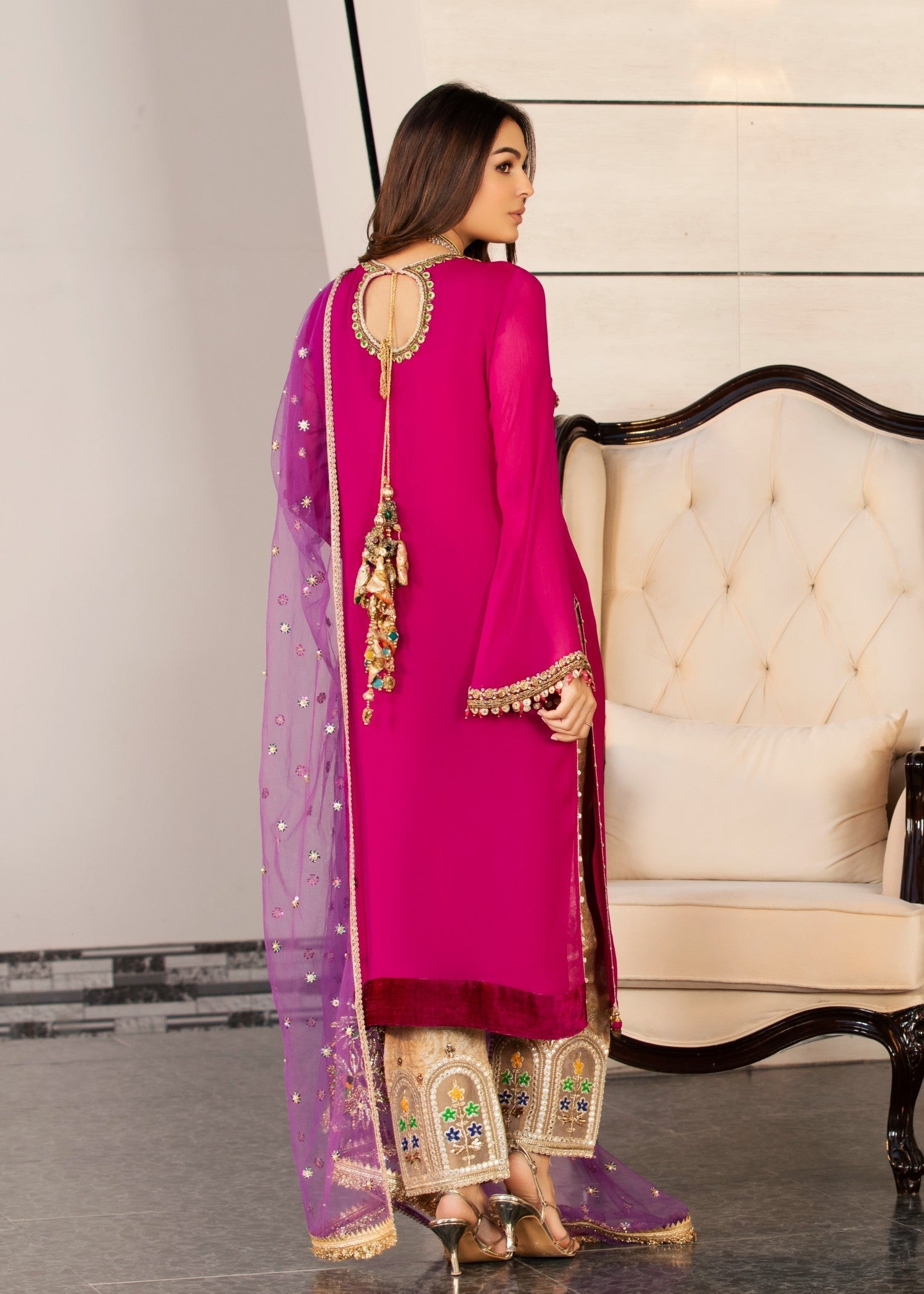Khuda Baksh Creations Z 292 Magenta Women 4pcs