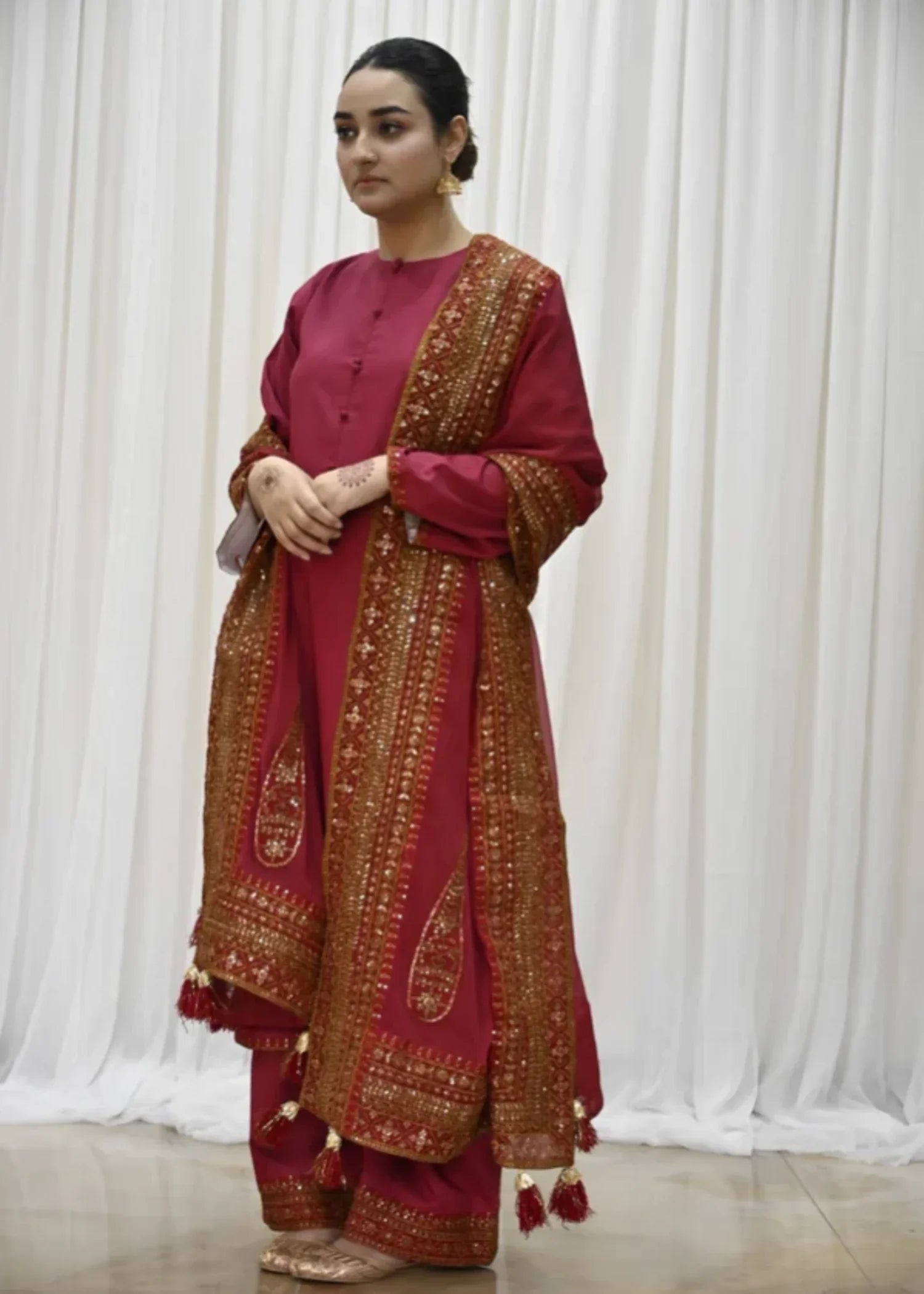 Maharani Official Mahroon Mystique Women 3pcs