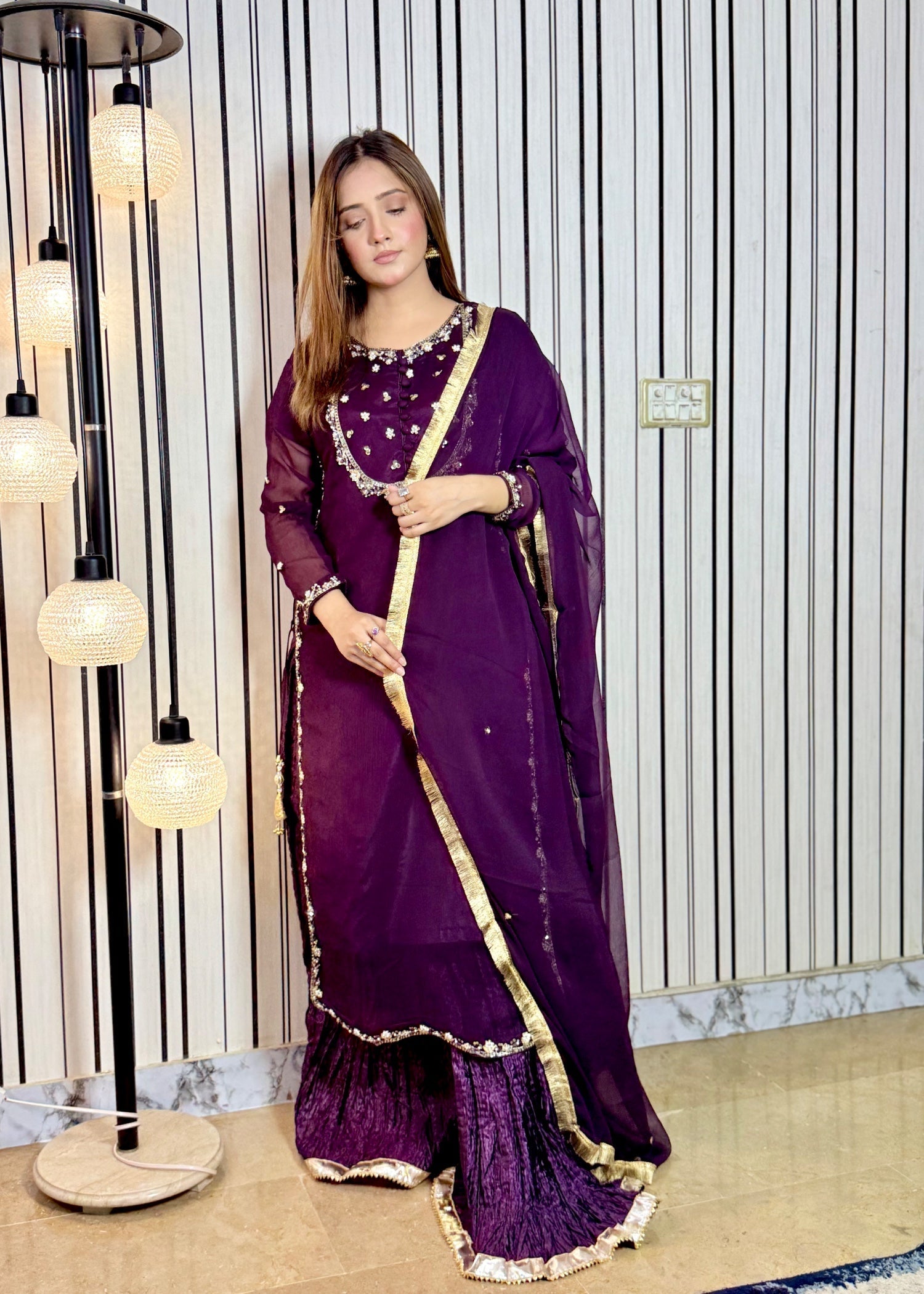 Suits By Sadia Purple crush Women 3pcs