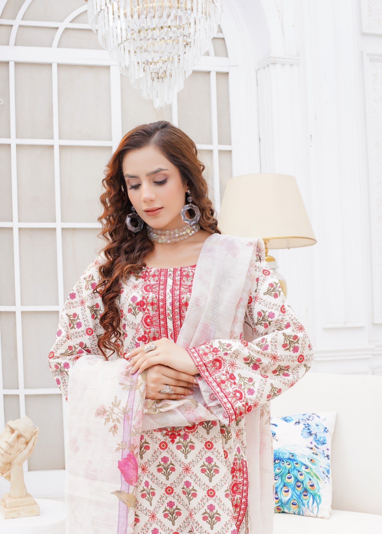 Safdar Embroidery Printed Pure Lawn Embroidered 06 Women 3pcs
