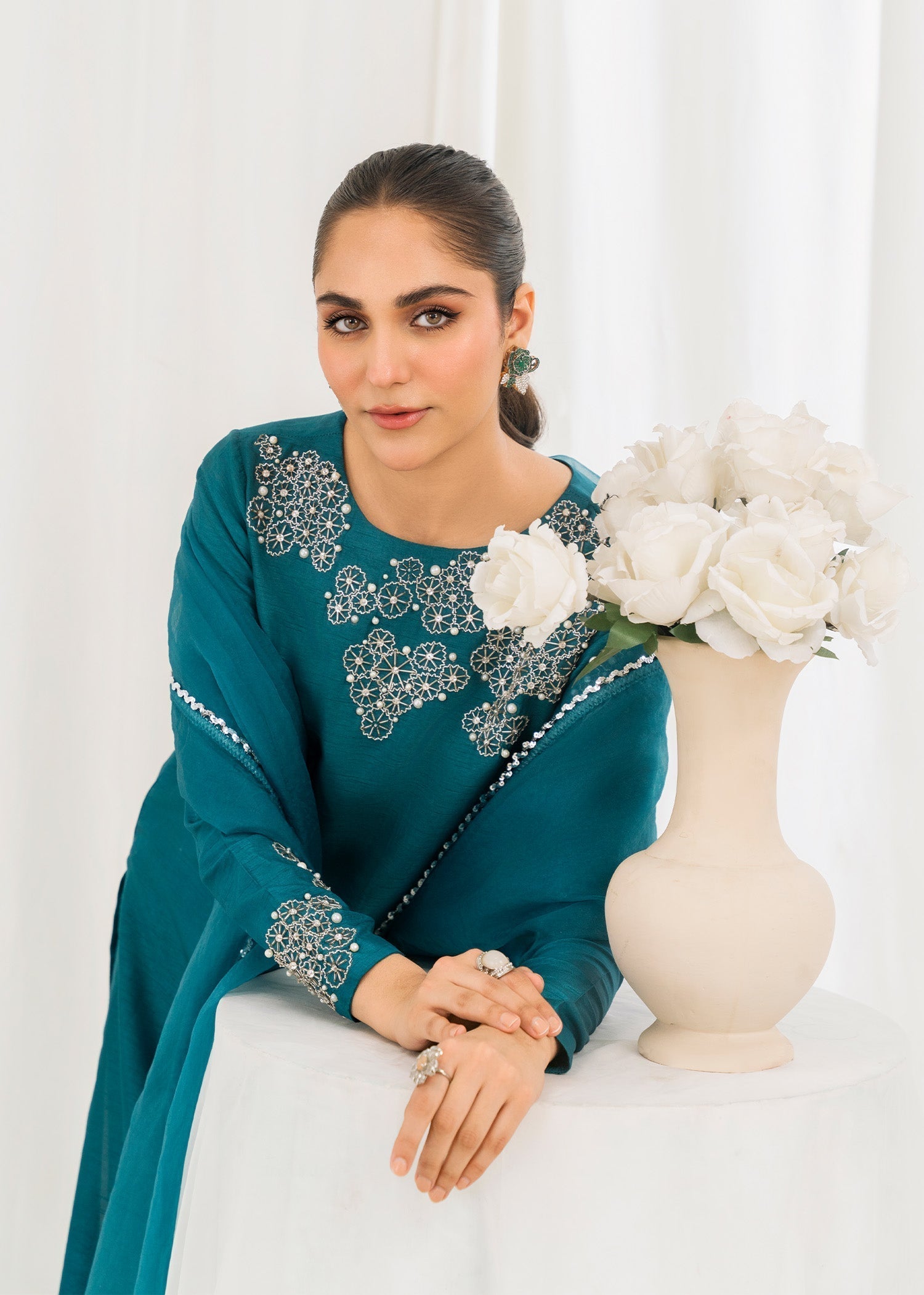 Rang-e-Haya Glimmer Core (Teal) Women 3pcs